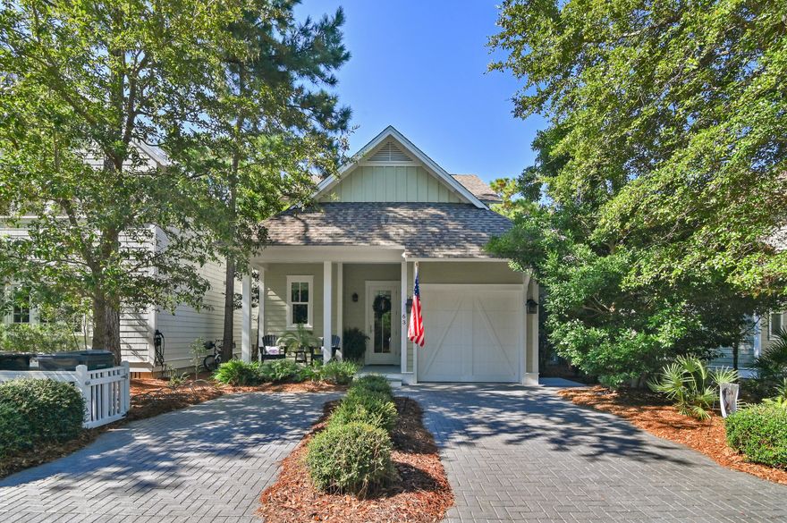 Watersound West Beach cottage located on Horseshoe Park! This charming home is perfect for those desiring a quiet and peaceful setting and offers 4 bedrooms (one with built-in bunks), 3.5 baths, one car garage, open concept living, screened porch, and second level bonus living space. There are two master suites, one on each level, and the upper suite has a sitting room boasting a serene view over the park. Features of this home include hardwood flooring throughout, quartz countertops, custom white cabinetry, shiplap, 10' ceilings, and much more! Enjoy your morning coffee on the screened porch overlooking the park with no rear neighbors. Home is being offered furnished and is perfect for a second home or full time living as well as a vacation rental. Watersound West Beach is 30a's best kept secret for access to the most secluded and beautiful beaches on 30A and features a gated entrance, community pool/clubhouse, putting green, boardwalks for walking/biking, multiple parks, boardwalk to the beach with bike parking, and fitness center at Watersound Beach. The beach access through Deer Lake State Park is a perpetual easement so no customary use worries here! And no crowds! Live the beach life!!!