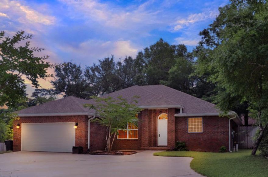 Location-Location-Location... Beautifully built with Quality in mind, this amazing house is conveniently located near Eglin Air Force Base, Duke Field, schools,Airport, shopping and within 15 minutes of the most beautiful beaches in the world. This home is highlighted with maintenance free exterior of brick and vinyl soffits. Elegance can be found throughout this home accented with crown molding. A quiet blending of colors accented with white trim and open floor plan leads to a feeling of total perfection as you enter the foyer. The kitchen is any cooks delight highlighted with granite counter tops, custom cabinets, recessed lighting, stainless steel appliances, pantry, tile floor and the kitchen is large enough to accommodate any entertaining.Extend your gatherings at Thanksgiving or