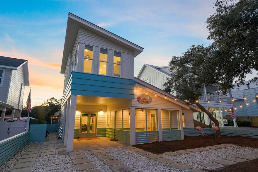Located in the heart of Destin, Sugar Shack is a beautifully reimagined four-bedroom, four-bath home in the coveted Crystal Beach community--just a three-minute walk to the Gulf and a short drive to dining and shopping at Destin Commons. This home was taken to the studs in 2018 and completely rebuilt with new plumbing, electrical, insulation, roof, windows, appliances, and finishes--designed specifically with durability, efficiency, and rental appeal in mind. Every detail was selected to perform beautifully as a short-term rental. The New Sq footage is +/-1980 sq feet.  
 From the moment you arrive, the home's curb appeal sets it apart. Aqua trim, bright yellow rocking chairs, and playful accents create an inviting, whimsical feel. Step inside to find an open floor plan with pine floors, bright d??cor, and custom details throughout. The gourmet kitchen is both stylish and functional, with quartz countertops, a farmhouse dining table, and brand-new KitchenAid appliances. French doors open directly to the pool deck, seamlessly connecting indoor and outdoor living.
The home's layout was designed with guests in mind.  Sleeps 12 comfortably!  Three bedrooms on the main level include a cheerful queen room, a king suite with porch access, and a spacious master retreat with double vanity bath and direct access to the backyard. Upstairs, the custom bunk room is a true highlightfeaturing two sets of twin/full custom-built bunks, each with an additional twin trundle below, a wave accent wall, fun d??cor, and a private en-suite bath.
The backyard is the crown jewel, complete with a large private pool, fire pit lounge, covered patio with outdoor TV, and grill areaperfect for entertaining and guest enjoyment. With plenty of parking, this home is designed for effortless hosting and repeat rental appeal.
With its unbeatable location, playful design, and rental-friendly floor plan, Sugar Shack is more than a beach houseit's a turn-key investment opportunity in one of Destin's most sought-after rental neighborhoods. Call me today to schedule your viewing!
 
