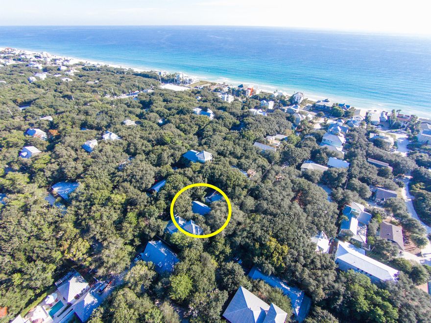 Old Seagrove Charm! One block and a half from the beach and beach access! NO HOA's! The proof is in the cottage. You have to see this house. It opens to a two story, fully open floor plan, very bright lots of light from many windows. The front and back yard have the most beautiful huge canopy trees in all of Old Seagrove. The charm is in every room and that includes the porches.