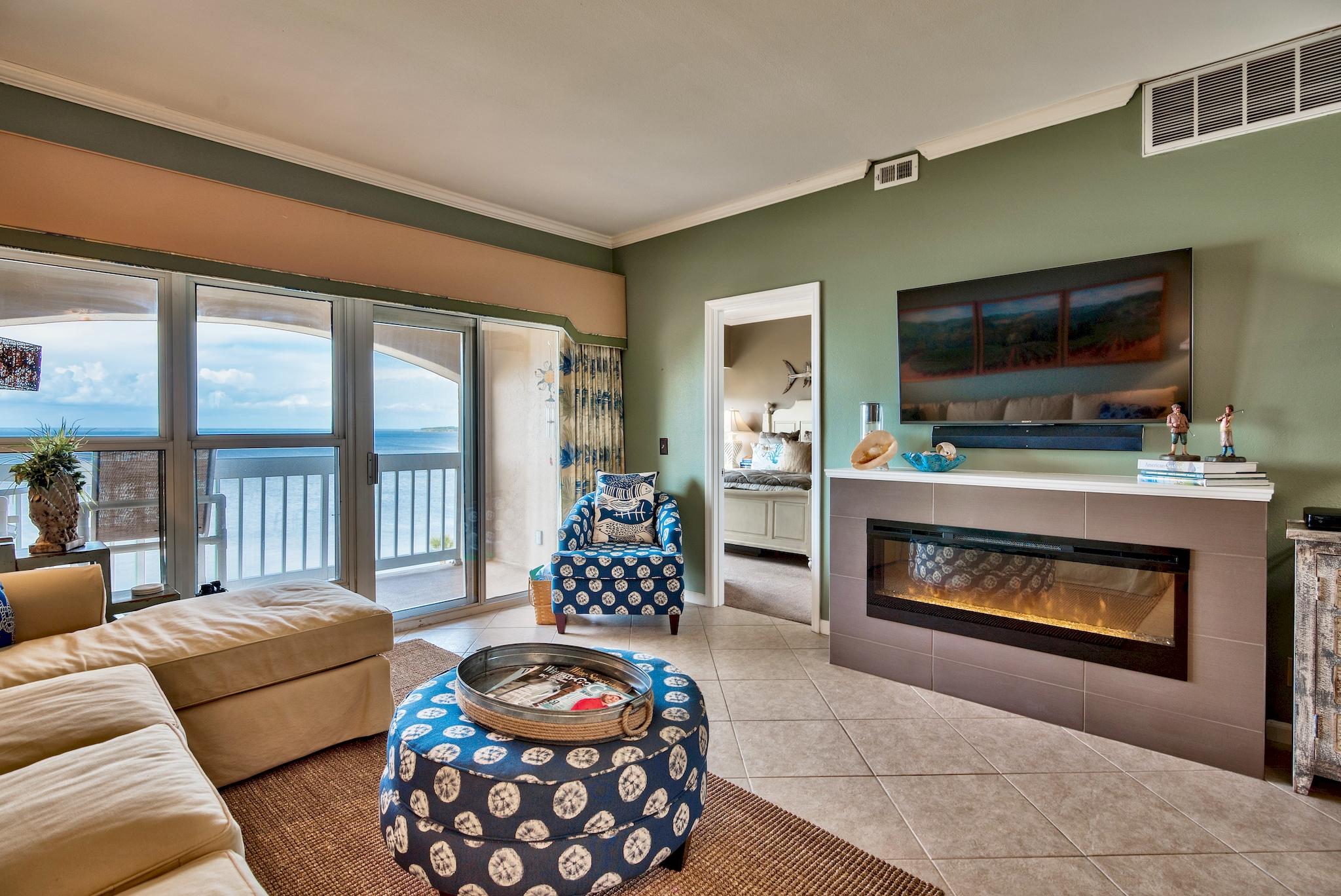 Gorgeous top floor, updated condo with stunning views within the Sandestin Golf & Beach Resort located on the Choctawhatchee Bay and Links Golf Course is perfect as your home or vacation home. When you first enter this meticulously maintained condo, you are sure to realize this condo is ready for you and your guests. Views of the Bay abound from almost every room. The owners have kept this condo for personal use and you will find it to be in pristine condition. Updates galore including the kitchen, living space with firewall and the bathrooms are deluxe with beautiful tile work including a walk in shower in the Master Bath. The split bedroom floor plan lends the Master Bedroom to enjoy stunning bay views and the Guest Bedroom golf course views. There is dedicated covered parking space,