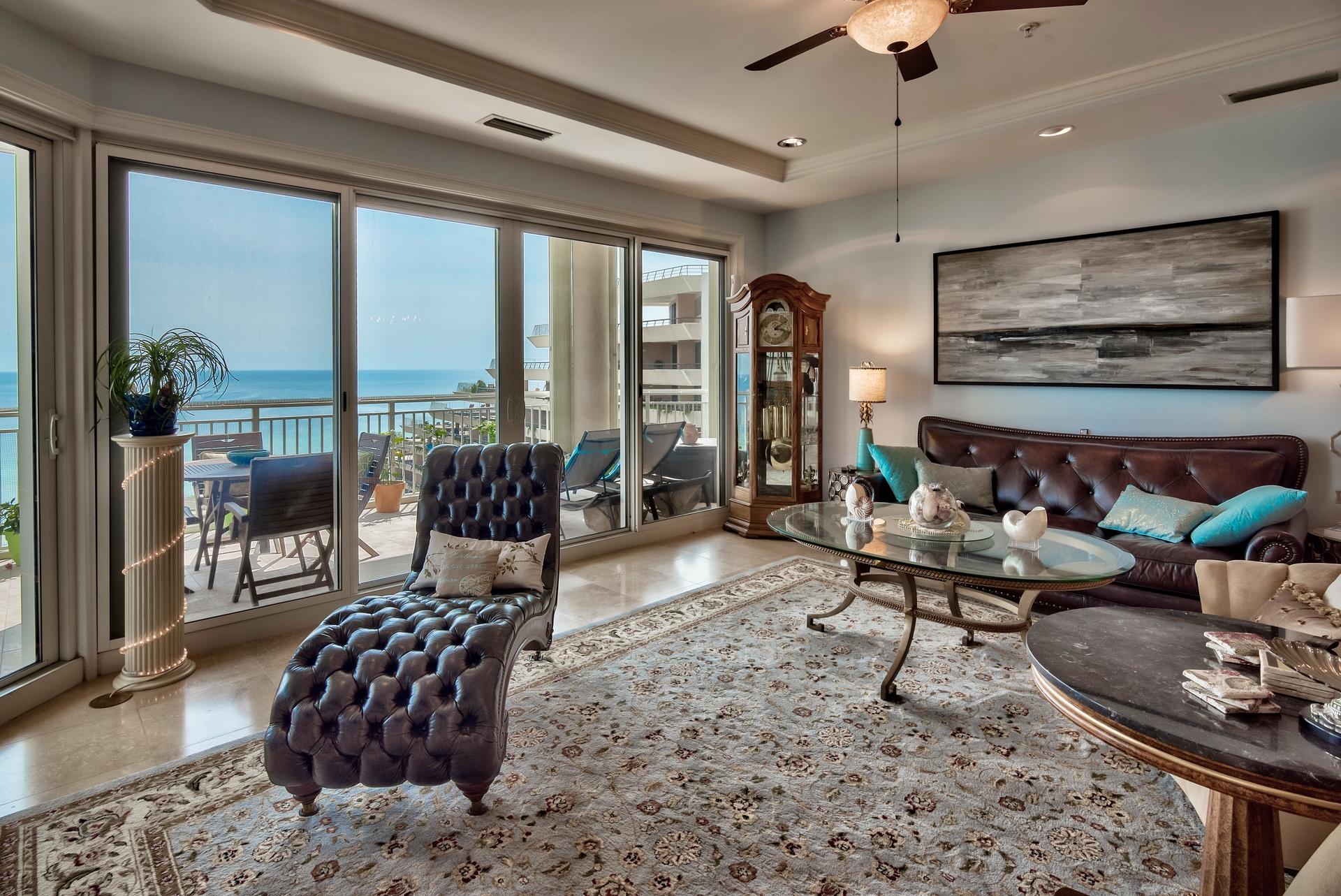 This West End 4br unit at rental restricted Grand Dunes will ''Wow You'' with Gulf views from All Rooms! Semi-private elevator opens to your Foyer! Enjoy the chef's kitchen with subzero fridge, gas cooktop/double oven or entertain on the built-in gas grill on your oversized balcony! So Many Upgrades!!: New AC,Tankless Water heater with ecosmart whole house Culligan Wtr softener, Vented Mezzo two-sided heat/glo gas fireplace,Hurricane Shutters,New tile,New Paint,Custom closets.Gulf front mstr suite includes 2 Custom walk-in closets, oversized bathroom with jetted tub & gulf views. Amenities include: Tennis courts, Heated lagoon style pool/hottub + add'l Gulffront pool/hottub,Exercise room,2 overflow guest suites, community room,2 covered parking spaces,Deeded beach access. Priced to Sell!