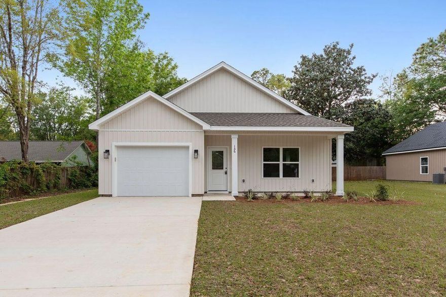 New Construction home located in North Crestview. Expected completion is End of March. Includes refrigerator. . This 3 Bedroom 2 bath includes: stylish fixtures, LVP flooring throughout (No Carpet), custom white cabinetry with granite countertops in kitchen and bathrooms. Kitchen will include stainless steel appliances. The master bathroom includes a beautiful double vanity and walk in closet. Garage will have an electric garage door opener.  Outside of home you will find a sod flat yard along with a covered patio. Home is located in close proximity to Bob Sikes Elementary, Davidson Middle and Crestview High School.