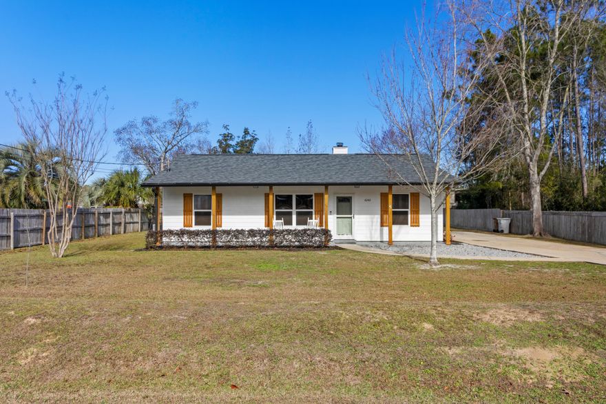 NEW ROOF DEC 2025. Welcome to your slice of paradise in Navarre! This beautifully renovated 3-bedroom, 2-bath home has been lovingly maintained and thoughtfully updated by its owners with one goal in mind -- comfort and peace. Sitting on a spacious lot, there's plenty of room for family gatherings, outdoor fun, and quiet evenings under the Florida sky.Inside, you'll notice the care that went into every detail. Every wall and ceiling has been freshly textured and painted, complemented by brand new LVP flooring throughout. The kitchen features new countertops, a modern sink, and updated stainless steel appliances. The bathrooms have been refreshed by adding new fiber glass showers, vanities, and toilets.  This home is truly move-in ready -- the AC ducts have been cleaned, the septic tan has been drained and inspected. The exterior has also been freshly painted and features well-kept landscaping that adds to the home's curb appeal. A built-in workshop attached to the garage offers endless possibilities  perfect for a car enthusiast, a woodworker, or anyone who loves a good project space.
This home has been cared for with pride and it shows in every corner. Come see for yourself what peaceful living in Navarre can feel like!
