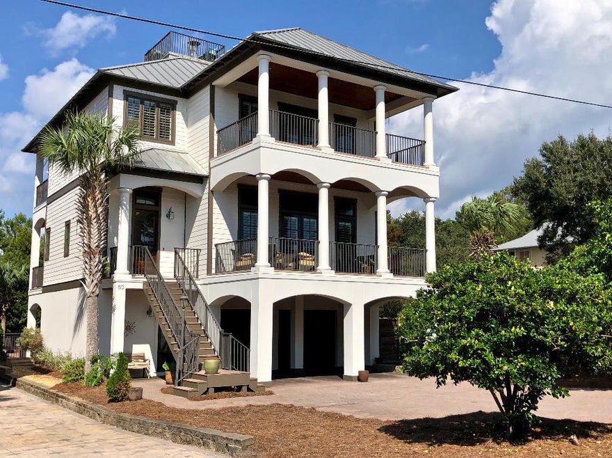 Enjoy panoramic gulf ocean views from the roof top viewing deck in this 3-story, renovated home. Features include 2 master bedrooms each with its own on-suite bathrooms, open-concept kitchen, dining and family area, residential elevator, and a wine room with two coolers (over 300 bottles capacity). The property was built under wind mitigation guidelines including high impact windows/doors and reinforced roof. Comfortable outside porches on every floor, and the pool and outside grill area, allow for great entertaining space. If you are looking for close proximity to beach access (4 beach accesses within a 1 mile radius; 12 min walk / 5 min bike ride to the beach) but in a very quiet neighborhood with ocean views and away from the crowds, this is your place. At well under $380 per sqft, this is by far the best priced property in the area considering both proximity to beach accesses and the breathtaking roof top ocean view. Motivated seller, there is no such thing as a bad offer. Please call for all inquiries.