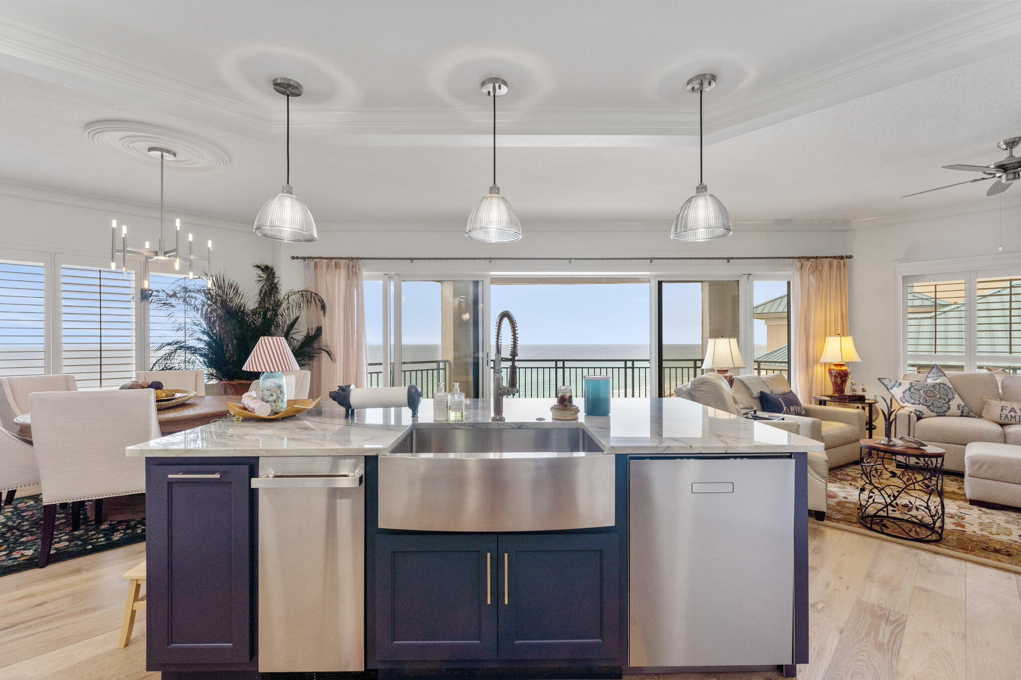 Beautiful, complete renovation of this spacious 1,863 square foot Beachfront condominium offering breathtaking panoramic views of the Gulf of Mexico. No expense spared by the owner on this stunning remodel which includes all New Flooring, Cabinets, Countertops, Lighting, Appliances, Plumbing & Electrical. The kitchen features top of the line appliances including a Fisher & Paykel Professional Freestanding Range with Induction Cooktop, Built In 42' Refrigerator, an Asko Dishwasher. After an amazing day at the beach, unwind in the living area by watching the 75' Samsung TV or enjoy relaxing in the luxurious master bath free standing soaking tub. There is ample storage and optimum efficiency with the Artisan Built Custom Closets. Located within the highly sought-after Southwinds I Building,