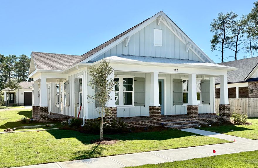 Estimated completion end of October 2025!Welcome to your Charming Florida Cottage dream home in the desirable Deer Moss Creek community! This beautifully designed 3-bedroom, 2.5-bathroom Florida Cottage also includes a dedicated office space--perfect for working from home or accommodating guests and a 3 Car Garage. This home boasts striking curb appeal and thoughtful design throughout. Step inside and be captivated by the elegant gold finishes, bright open floor plan, 10' ceiling, LVP and tile flooring.The heart of the home offers a spacious kitchen featuring a beautiful kitchen island, farmhouse sink, gas range, and custom wood shelving in both the pantry and the primary closet. Three inviting porches extend your living space outdoors - beginning with the charming front porch, followe side porch off the dining room that's perfect for entertaining, and a third off the sunroom, ideal for quiet mornings or peaceful evenings.

Additional highlights include:
Bright and open layout with custom feel
Private home office
3 cars garage
GE appliance package
Tankless water heater
Front, side and rear porches for flexible outdoor living
Walkable to the clubhouse and pool
Don't miss your opportunity to live in one of Deer Moss Creek's newest and most charming homes. 