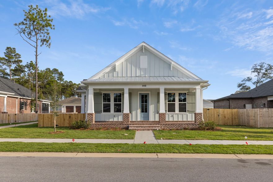 Estimated completion end of October 2025!Welcome to your Charming Florida Cottage dream home in the desirable Deer Moss Creek community! This beautifully designed 3-bedroom, 2.5-bathroom Florida Cottage also includes a dedicated office space--perfect for working from home or accommodating guests and a 3 Car Garage. This home boasts striking curb appeal and thoughtful design throughout. Step inside and be captivated by the elegant gold finishes, bright open floor plan, 10' ceiling, LVP and tile flooring.The heart of the home offers a spacious kitchen featuring a beautiful kitchen island, farmhouse sink, gas range, and custom wood shelving in both the pantry and the primary closet. Three inviting porches extend your living space outdoors - beginning with the charming front porch, followe side porch off the dining room that's perfect for entertaining, and a third off the sunroom, ideal for quiet mornings or peaceful evenings.

Additional highlights include:
Bright and open layout with custom feel
Private home office
3 cars garage
GE appliance package
Tankless water heater
Front, side and rear porches for flexible outdoor living
Walkable to the clubhouse and pool
Don't miss your opportunity to live in one of Deer Moss Creek's newest and most charming homes. 