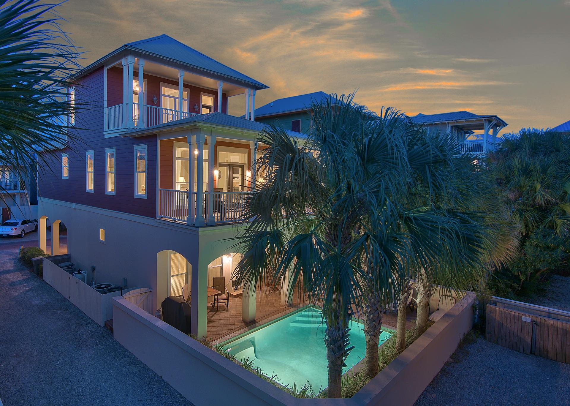 ''Tuscan Breeze, a beautiful home just one tier off the Gulf, is located in the quaint, gated community of Waters Edge. Experience breathtaking Gulf views from this beautiful 5 bedrooms and 4.5 baths home, just steps away from our beautiful beaches. With a strong rental history and projections boasting $150,000,130 Geoff Wilder is both a perfect second home, as well as an amazing investment property. Upon entering the front door, you will be greeted with 2 guest bedrooms, a bunk room and two full baths, at the end of the hallway you will see a door providing you with easy access to your own private pool and outdoor entertainment center.