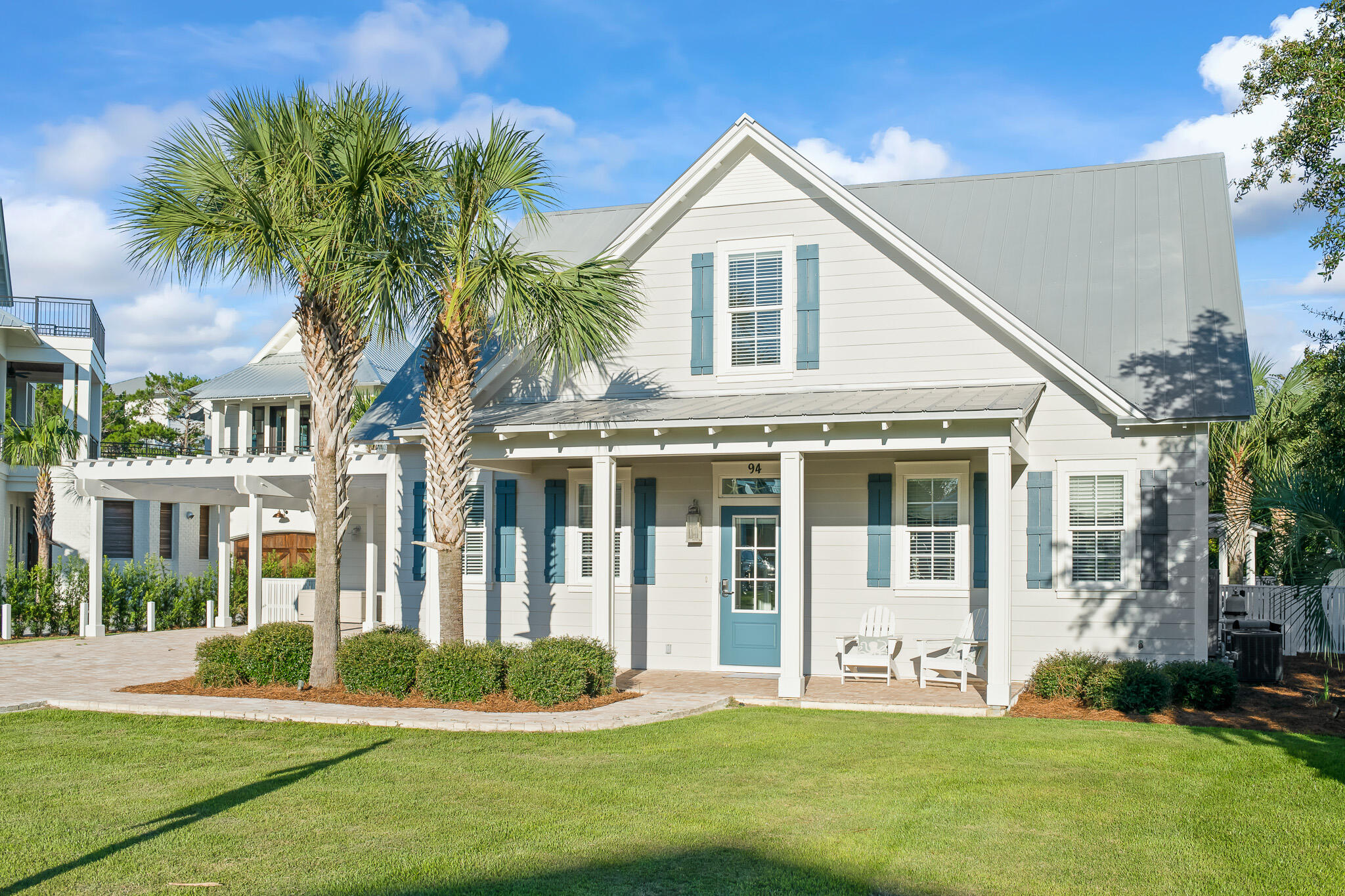 This east end oasis is situated on a spacious quarter acre lot with plenty of room for family fun and relaxation. Swim in the private (heated) pool or take a short stroll to the deeded beach access, nap on the screened in porch, or cruise on bikes (included) to one of the several neighborhoods dotted along Scenic 30A. Built in 2014, this low maintenance, well-kept home features 4BR/3.5BA with a 1st floor master suite and is sold fully furnished. The kitchen is outfitted with stainless steel appliances and granite countertops. Brick pavers surround the pool area, and there's plenty of green space for everyone to enjoy. This home is a great rental property with 9 weeks already booked in 2022. Impact windows, a tankless water heater, irrigation well, and freshly painted exterior in 2020 make