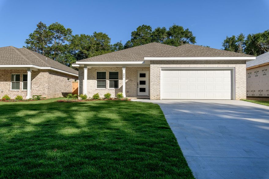 BRAND NEW BUILD. Be the first to create memories in this newly built 3 bedroom, 2 bathroom brick home. Complete with a fenced in yard and beautiful finishes this house is move in ready. 7.1 miles from Eglin AFB, and 17 miles to Destin via the Midbay bridge it could be your perfect location.