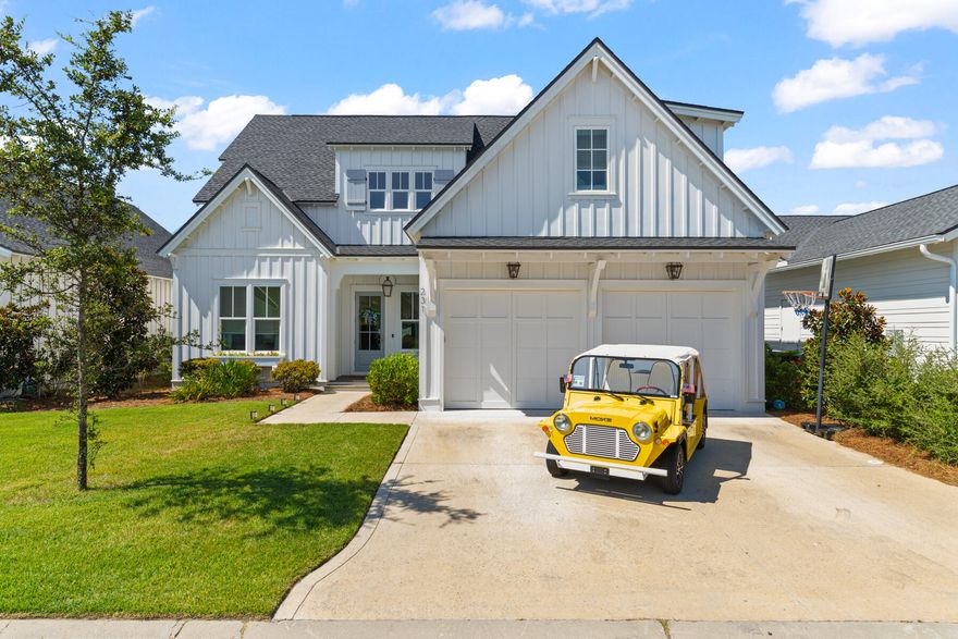 Discover luxury living in the sought-after community of Watersound Origins. This home sits on a PREMIUM LOT featuring a desirable location and serene green space views. Built by Romair Homes, this stunning residence offers 5 bedrooms, 4.5 bathrooms, a 2-car garage, and an outdoor cabana perfect for family living or entertaining guests. As an added perk, a MOKE Electric Leisure Vehicle is included with the sale! Step into the expansive great room featuring 16' Jeld-Wen sliding glass doors that seamlessly connect the indoors to a spacious cabana retreat, ideal for hosting gatherings or relaxing in style. The chef's kitchen is appointed with quartz countertops, soft-close cabinetry, Thermador stainless appliances, a 36" range, and an upgraded enlarged island with added storageblending elegance with everyday functionality.

High-end finishes continue throughout the home with engineered wire-brushed hardwood floors, while the spa-inspired master bath showcases porcelain tile showers and designer details for a luxurious touch.

As part of the family-friendly Watersound Origins community, you'll enjoy access to world-class amenities, including a golf course, resort-style pool, fitness center, and more. Outdoor enthusiasts will love the complimentary kayaks, canoes, and floating dock providing access to the serene waters of Lake Powell.

Bonus: This home is being sold with a Moke electric leisure vehicle, perfect for cruising around 30A! Reach out today for additional details.

Reach out today for more details. 
