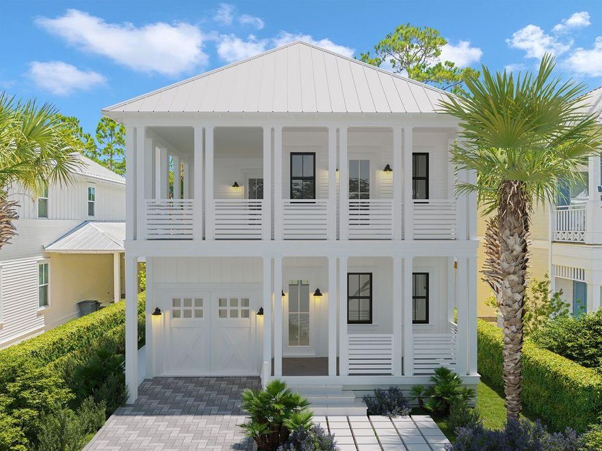 NEW CONSTRUCTION South of Scenic Hwy 30A. Footsteps from boat launch at Eastern Lake2 story smart home, prewired by Planet Secure. 1 car garage.4 bedrooms with ensuite baths. 2 additional 1/2 baths for guests.2nd floor flex space (to be finished as a bunk room or 2nd living space).Shiplap walls throughout.
