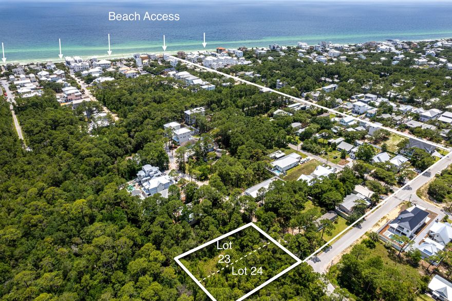 Just reduced!! Double lot under $800k (23 and 24) off N Montigo Tucked away off 30A in the heart of Seagrove. These vacant lots are located in Gulf Shore Manor and has deeded beach access and use as well as 4 other public beach accesses within the community. The stretch of beach for use 1400 linear feet. This location is ideal for short term rental, second beach house or full time residence as the community is a mix of all 3. Gulf Shore Manor is a non HOA community that  is booming with new development. This past year 3 new luxury beach homes have been constructed at the end of N Montigo.   Imagine the sounds of the gulf while relaxing on your new beach house porches in Seagrove. This vacant lot is located just a little over a mile to town of Seaside and 2 miles to Watercolor. The beach access for these lots feature seasonal lifeguards, restroom, handicap ramp to the beach as well as ample parking. Other access include San Juan, Pelayo, Dothan and Montigo. The the east the new Greenway Station is less than 2 miles for coffee, ice cream, shopping and other new dining options. 

This lot is 100 by 135 offering a large footprint estate sized home. 403 N Montigo Ave is best for GPS. The lot is just north of that home. 