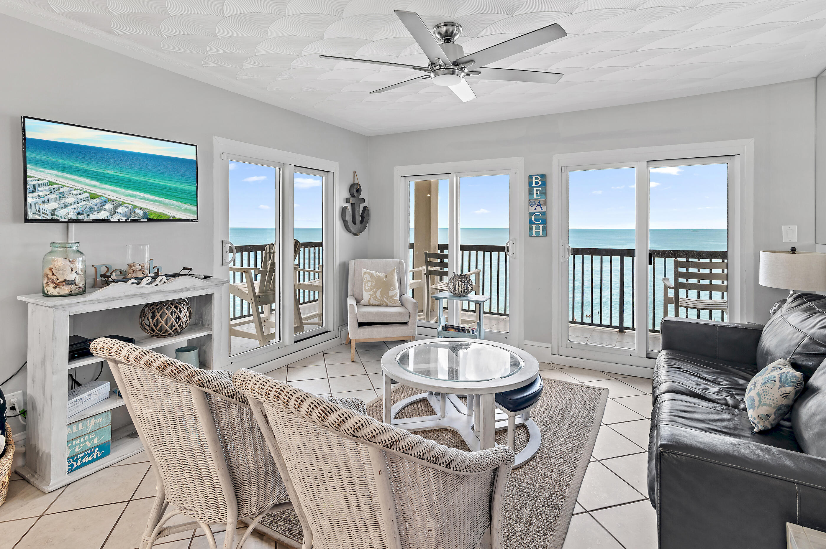 There is absolutely no better way to experience the Emerald Coast than this 3 bedroom Gulf front condo, located in the gated community of Carillon Beach. This unit offers breathtaking endless Gulf views- undisturbed due to its placement on the top floor of the building. In 2020, the interior saw a complete transformation. Quartz countertops in the kitchen were installed, as well as new appliances. All 3 bathrooms feature quartz countertops and fully tiled showers. Full interior repaint as well as cabinet repaint. HVAC with WiFi thermostat also 2020. Additional updates include bedroom closet remodels, newer furniture, new balcony tile floor (2023), and new washer and dryer (2024). When you're not enjoying the unit, spend your days and evenings taking advantage of all that Pinnacle Port has to offer. A large number of amenities include multiple pools, both indoor and outdoor, tennis courts, exercise room, saunas, shuffleboard, basketball court, and playground. Pick between spending the day on the sand and swimming in the Gulf, or fishing, kayaking, or paddleboarding neighboring Lake Powell. Lake Powell is a coastal dune lake, who's views can also be enjoyed from the building. Owners and guests alike have access to the boat ramp and boat slips, to enjoy boating or jet skiing. Grab the family and bike or walk down to Carillon to take advantage of the shopping, dining, and events with live music, food trucks, and movie nights. So much to offer in one area- the complete beach enjoyment package at a slow pace, with all the conveniences available to you within the gated 25 acre community. A must see. Rental history and projections available. All information deemed important to be verified by buyer.
