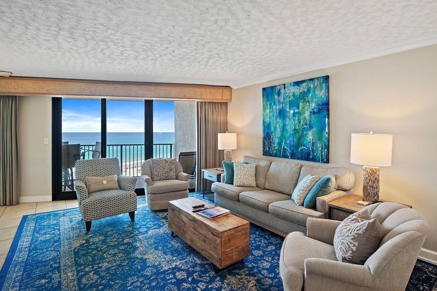Experience the ultimate in coastal  living in this beautifully appointed 2-bedroom, 2-bath condominium on the 9th floor of Beachside One at Sandestin Golf and Beach Resort. Perfectly positioned--not too high and not too low--this condo offers panoramic, unobstructed views of the emerald-green Gulf of Mexico and its sugar-white sandy beaches. Step inside to find a bright and airy living space with tile flooring that adds a relaxed, beachy vibe. Floor-to-ceiling sliding glass doors invite natural light while seamlessly blending indoor and outdoor living. The private balcony, an extension of the coastal-themed interior, is the perfect spot to sip your morning coffee while soaking in the mesmerizing views or unwind with a glass of wine at sunset.The living area offers a serene place to relax after a fun-filled day by the beach. Adjacent, the dining space is ideal for family meals or evening card games. The fully equipped kitchen boasts granite countertops, stainless steel appliances, and all the essentials needed to prepare delicious meals for your group. The master suite is a peaceful retreat featuring a king-sized bed and stunning Gulf views to wake up to each morning. The en-suite master bathroom includes a walk-in shower for a refreshing start to your day. The guest bedroom offers ample space with twin beds, perfect for kids or extra guests. The adjoining en-suite bathroom conveniently doubles as a powder room with easy access from the living area. Need more space? The comfortable sofa bed in the living room easily accommodates additional guests.

Take the elevator down to discover a wealth of amenities, including a sparkling pool, relaxing hot tub, and fitness center. A short stroll across the boardwalk leads to the beach where you can enjoy quiet morning walks, search for seashells, swim in the clear waters, or even spot dolphins playing offshore. Located within the renowned Sandestin Golf and Beach Resort where you can enjoy four championship golf courses, tennis and pickleball courts, and  a full-service marina for fishing, boating, and water sports .Just minutes away, explore the Village of Baytowne Wharf with year-round events, boutique shopping, waterfront dining, and family-friendly entertainment. For even more options, head to Grand Boulevard for upscale shopping, fine dining, a movie theater, and a convenient grocery store..

Whether you're seeking relaxation or adventure, a permanent home or a vacation residence, 4092 Beachside One offers everything you need for an unforgettable beachfront retreat. Secure your piece of paradise today!