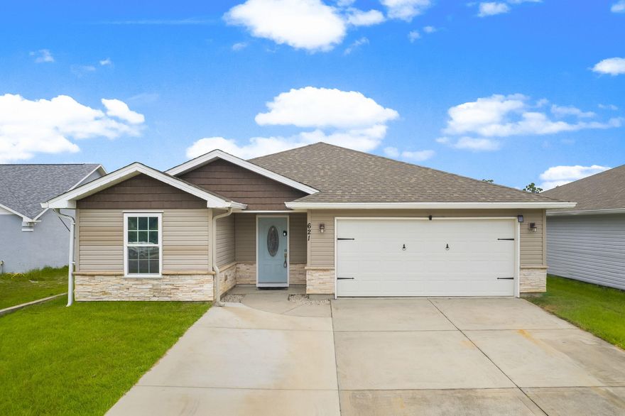 Immaculate well-maintained home! NO HOA. This home is perfectly located near Tyndall Air Force Base, not far from public boat ramps, shopping and schools. Step inside to discover an open-concept living space, featuring tile flooring throughout the main areas. The kitchen is a delight, boasting custom cabinetry and sleek stainless steel appliances, perfect for preparing delicious meals. Retreat to the master bedroom, where you'll find a stunning tray ceiling that adds a touch of sophistication. The master bathroom offers a double vanity, a tub/shower combo, and a spacious walk-in closet, providing both comfort and style. Enjoy the outdoors in your privacy-fenced yard, complete with a covered patio--ideal for relaxing or entertaining guests.