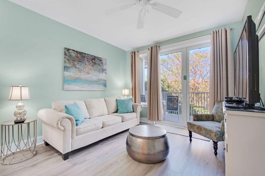 This top-floor condo is centrally located on the 5th floor in Pilot House in the Village of Baytowne Wharf in Sandestin. This condo overlooks the beautiful resort style pool with hot tub. Established 5 star rating and reviews with rental history over $48,000 in rentals in 2021. You will enjoy the amenity terrace with grass lawn, fitness center, grilling area, and your very own private oversized balcony to soak in the Florida sun and relax in your second home or rental investment. This resort home can sleep four comfortably and includes a full kitchen, washer and dryer. Enjoy all the nearby shops and restaurants, as well as the deeded beach, with access through the tunnel by golf cart, bicycle, walking or Sandestin tram. Grand Boulevard is located nearby