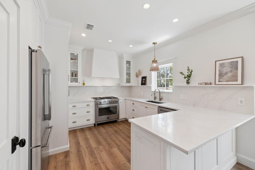 This beautiful home offers large light filled rooms and was completely renovated in 2021, boasting Kolbe windows and doors, Emtek hardware, Bertazonni and Thermador appliances, a 5 stage Carrier A/C system, and so much more.  A brand new pool and spa and a new cobble driveway were just added in the fall of 2024.Homes on Clareon Dr. have deeded beach access with golf cart parking at the end of the street, making this street a sought after location on the east end of 30A.  Kaiya, Alys, and Rosemary Beach are just a short golf cart ride away.  Close proximity to Camp Creek Rd. provides easy access to 98 and Publix.  This lovely home offers a wonderful opportunity for a turn key beach home.  A large storage room off the back of the house is ideal for housing paddleboards and more.