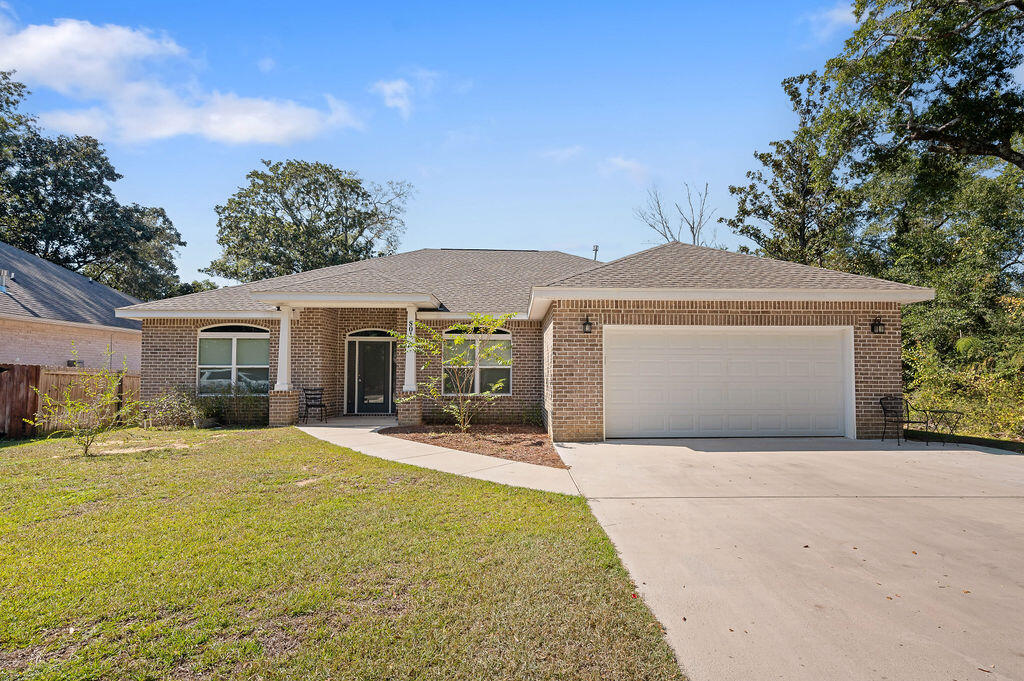 Seller offering $10,000 closing cost credir or lender buydown!  Almost new home in central Niceville just 1 block from Boggy Bayou and 1.5 miles from Lion's Park boat launch!You will love this quiet dead end street with no through traffic, large driveway and curb appeal!  This home has luxory vinyl flooring, a beautiful custom kitchen, solid surface counters, stainless appliances, gas oven, and bar area. The kitchen has a well lit eating area which overlooks the large backyard and covered porch.This split floorplan is perfect for privacy and entertaining, with 3 bedrooms on one side and the master bedroom on the other side.  The master bedroom is spacious with plenty of room for oversized furniture and a walk-in closet. The master bath has a separate tub and tiled walk-in shower. dual vanity and private toilet area.

There is a wonderful backyard with ample space to set up a firepit, expand the patio, or plant a garden. 

This home is not in an HOA so park your boat or water toys out front and enjoy your new home!