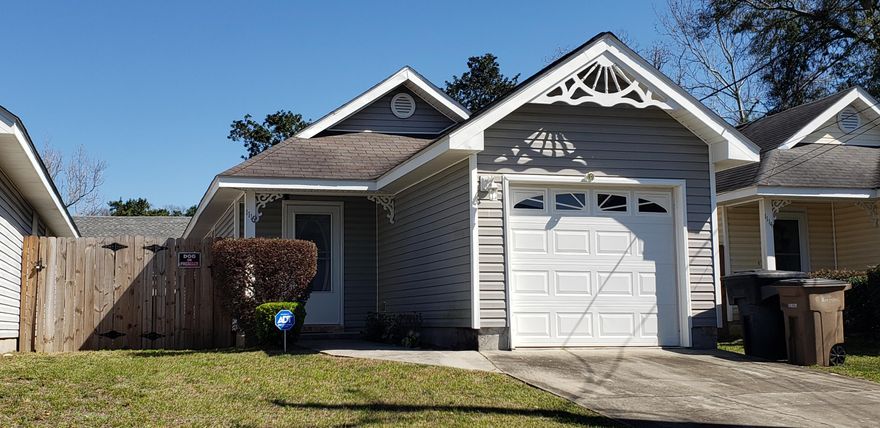 Move-in ready home on a quiet street in Downtown Pensacola close to everything. Schools, Parks shopping, NAS Pensacola & more.  A beautiful etched glass door will greet you as you enter this tiled foyer of this well laid out home and strait to the beautiful hardwood flooring. Vaulted ceilings give this a more open and inviting feel.  The kitchen features stainless appliances and beautiful cabinetry with plenty of space for everything including pantry. The convenience of the laundry area is within the hallway, with private master bedroom in the back of the home. Enjoy the Fenced backyard w/Shed from your covered patio where fun for family or pets. Just a short distance to all the downtown festivities, ball park, bay center, and more!  Don't sleep on this one..