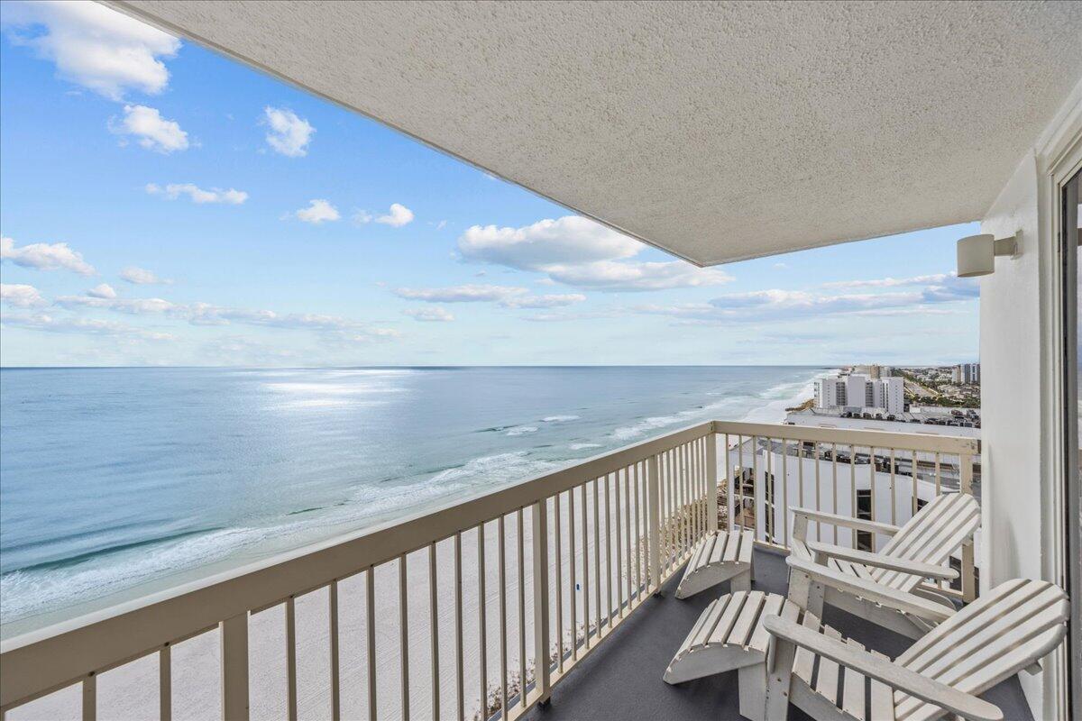 Luxury beachfront condo in Destin, FL at the exclusive Pelican Beach Resort! Perfect for living or investing!  Only 1 bedroom rental machine available in Pelican Beach at present!  Highly desirable upper floor end unit with a large window in the living/dining area with miles and miles of beach views to the West, offers an abundance of natural light during the day.  This 1 bedroom with bunk area and pull out couch sleeps 6. Gulf views from an expansive upper floor balcony are spectacular.  Kitchen updated with quartz counter tops and glass tile back splash a few years ago comes fully stocked and ready for your next vacation!  Selling fully furnished, come take a look today!!  Pelican has numerous amenities: zero entry 114 ft pool directly on the beach along with 3 other pools... ... a 12 seat spa, sauna, steam room, cafe, tiki bar, tennis, pickleball, fitness center, indoor pool, game room, shuffleboard, community center, gas grills, security & covered parking.