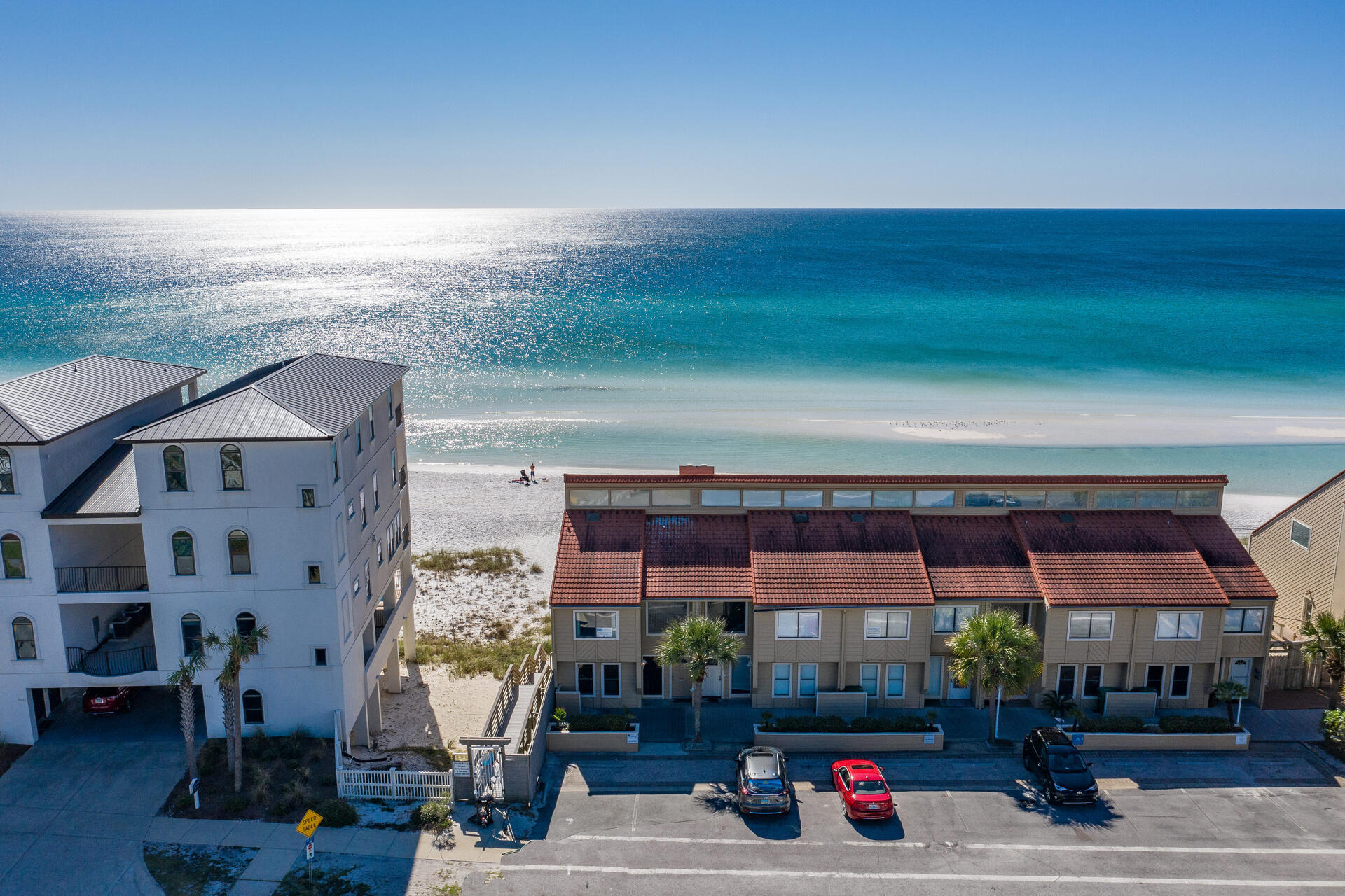 OWN YOUR PERSONAL PIECE OF PARADISE DIRECTLY ON THE SAND WITH PRIVATE BEACH & SECURITY GUARD & >180K PROJECTED NET 2021 INCOME! As opposed to other properties that offer private 'beach access', this home includes your own EXCLUSIVE, PRIVATE BEACH from corner to corner of deck down to walkway in front water for ONLY owners & their guests. A GIANT 34x21 new deck adjoins your private beach. W/stunning Gulf views from almost every room, live the beach front lifestyle you've always dreamed of. New to the rental market June 1, this power house