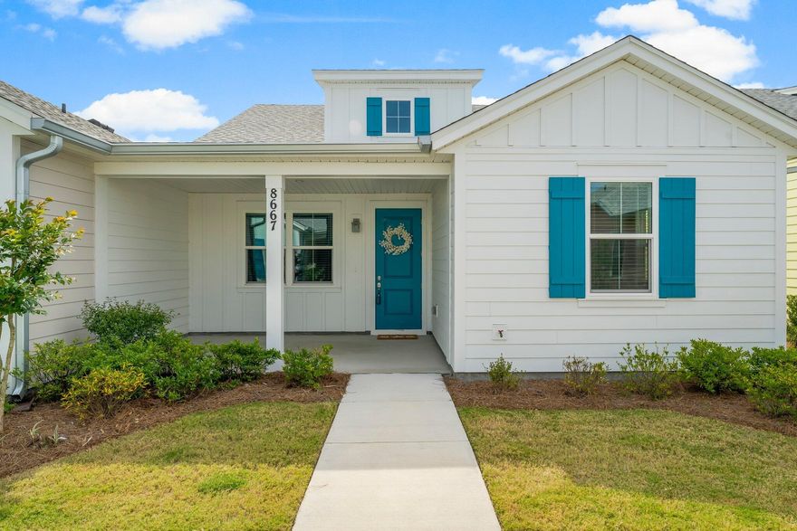 PRICED BELOW APPRAISED VALUE! Instant equity on this beautiful cottage at Latitude Margaritaville!****Welcome to Latitude Margaritaville, an exclusive 55+ community located on the Emerald Coast and along the intracoastal waterway in beautiful Panama City Beach, Florida.  This 2023 new construction beach cottage has a covered front porch and spans 1321 sq. ft. of spacious living with two bedrooms and two bathrooms.  As you enter this pristine home, you will instantly notice the vaulted ceilings in the living room. This Camellia conch cottage contains vast upgrades including wood-look flooring in the living, kitchen, and dining areas, updated lighting fixtures and recessed lighting, and Calcutta Milano quartz countertops in the kitchen and bathrooms.