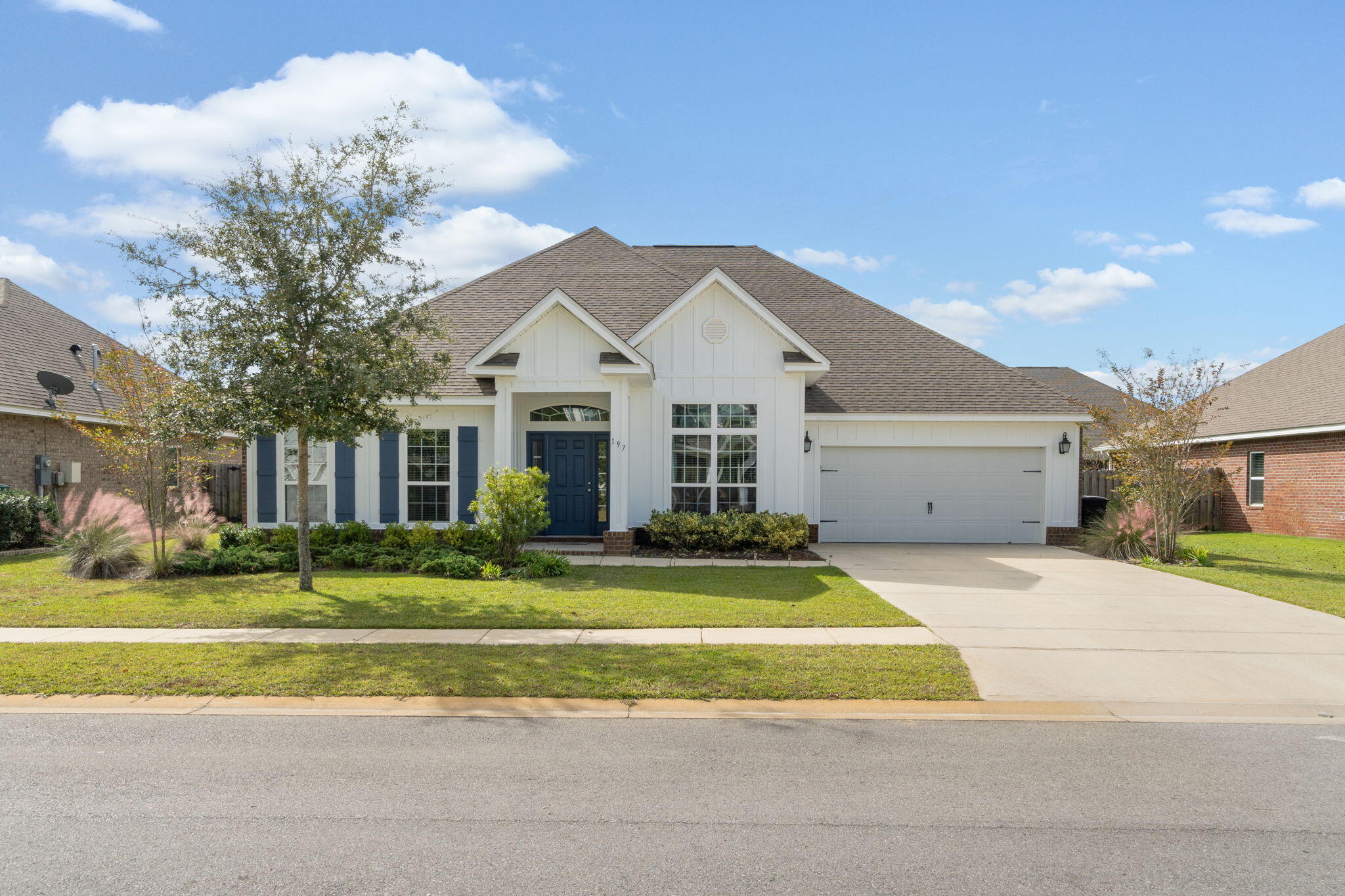 Motivated sellers moving out of state all offers welcome! Welcome home to this stunning newly painted  McKenzie floor plan. Located in the family-friendly community of Central Park in Hammock Bay only 18 miles from the white-sandy beaches of the Emerald Coast. This single story expansive ranch with 5 bedrooms, 3 bathrooms and a two-car garage is perfect for larger families or plenty of room for guests. The covered front porch leads to the foyer that divides the study from the formal dining room. Entering the open concept family room and Kitchen that is perfect for Holiday hosting. The large master suite boasts a large bathroom with shower and bathtub leads to the large walk in closet. The screened in back porch is perfect for enjoying the Florida seasons or entertaining guests!