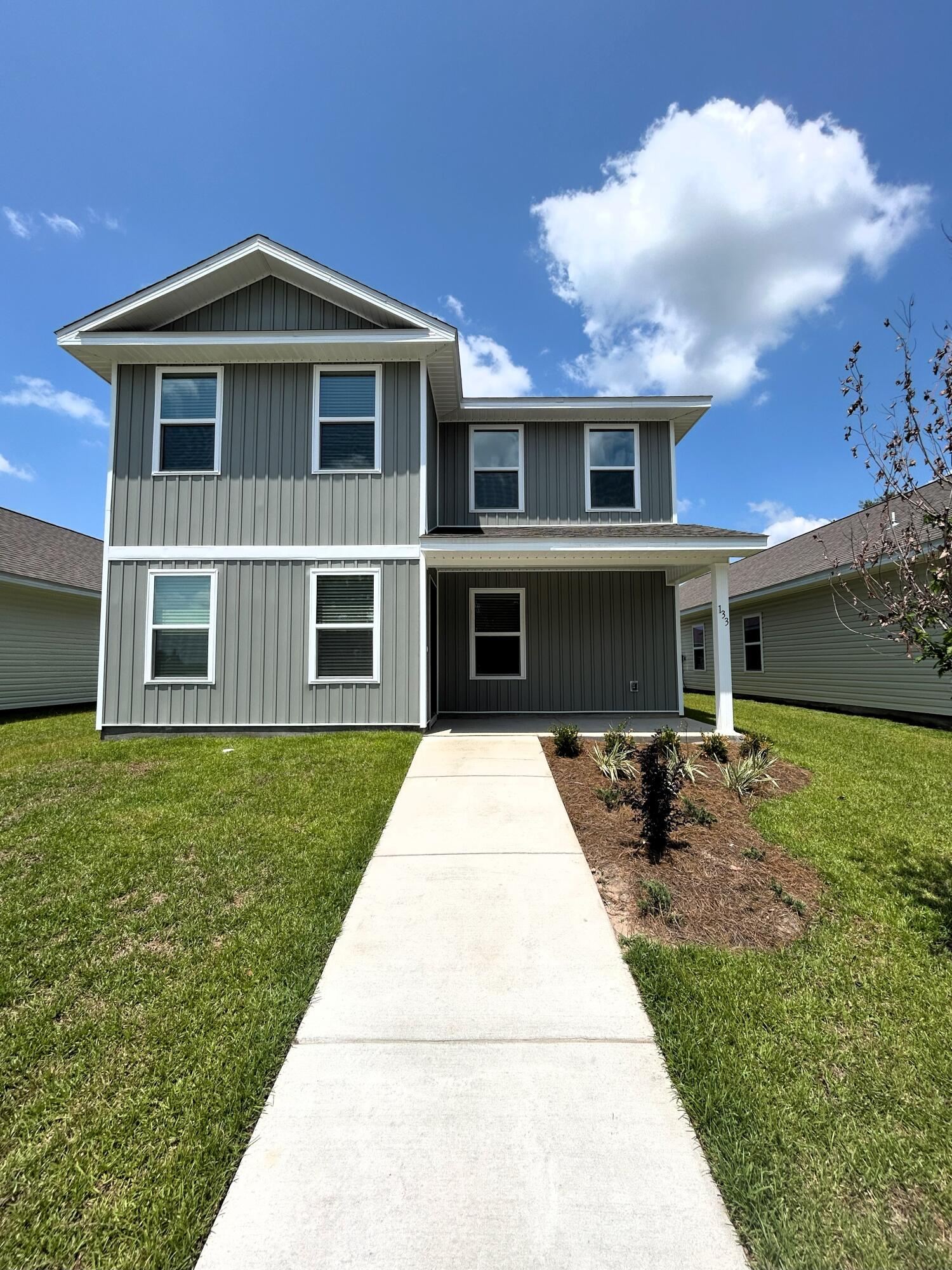 2024 Build! Beautiful 4 bed, 2.5 bath single-family home in Freeport, FL. Sitting directly across the street from a 7+ acre greenspace/park, featuring a walking path, trees and large grass areas to play, picnic and more! This modern home features granite countertops throughout, updated appliances, LVP flooring in kitchen, dining and living room, and plush carpet in bedrooms, plenty of storage closets, first floor master, double vanity sinks in both full baths, additional living room (14'x13') upstairs, dual zone AC, covered patio and porch, garage, and long driveway. Conveniently located in Owl's Head for easy access to Santa Rosa Beach or I-10. Check out the spring-fed lake in Owl's Head w/beach, paddleboard and kayaking accessible. Pets allowed, restrictions apply. 2024 Build! Beautiful 4 bed, 2.5 bath single-family home in Freeport, FL. Sitting directly across the street from a 7+ acre greenspace/park, featuring a walking path, trees and large grass areas to play, picnic and more! This modern home features granite countertops throughout, updated appliances, LVP flooring in kitchen, dining and living room, and plush carpet in bedrooms, plenty of storage closets, first floor master, double vanity sinks in both full baths, additional living room (14'x13') upstairs, dual zone AC, covered patio and porch, garage, and long driveway. Conveniently located in Owl's Head for easy access to Santa Rosa Beach or I-10. Check out the spring-fed lake in Owl's Head w/beach, paddleboard and kayaking accessible. Pets allowed, restrictions apply. If approved, $25mo pet rent per pet will apply plus a one-time $250 non-refundable pet fee. Available 12/1/24 - for 6 months lease or more.

Owner pays for trash service.