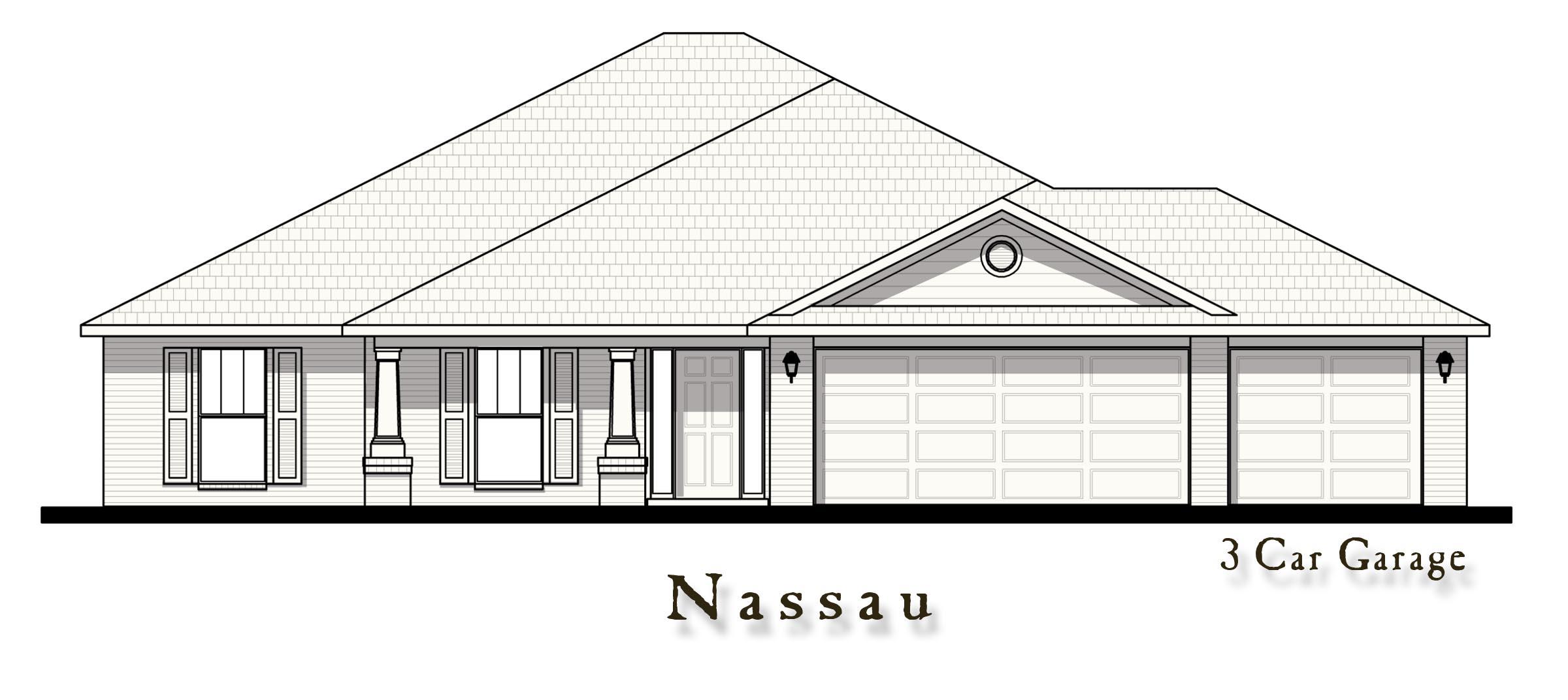 Welcome Home to the Nassau in Holley Hills. This home boasts 2x6 exterior walls with R-19/R-38 insulation making it energy efficient. A Covered front porch welcomes you in to a large foyer and half bath. The Family Room is the heart of this home with tall E-glass windows that let in lots of natural light that over look the backyard Lanai. Kitchen has Espresso Armstrong cabinets with lots of storage and a large granite island. The Huge Utility Room has a large pantry, washer dryer hook ups,& room for a folding or craft/sewing table. Three bedrooms with their own bath and hallway are separated by the generous Master Bath. The Master Suite has his & hers closets & a trey ceiling. This home has lots of extras including tile in the wet areas & a side entry door to the garage.