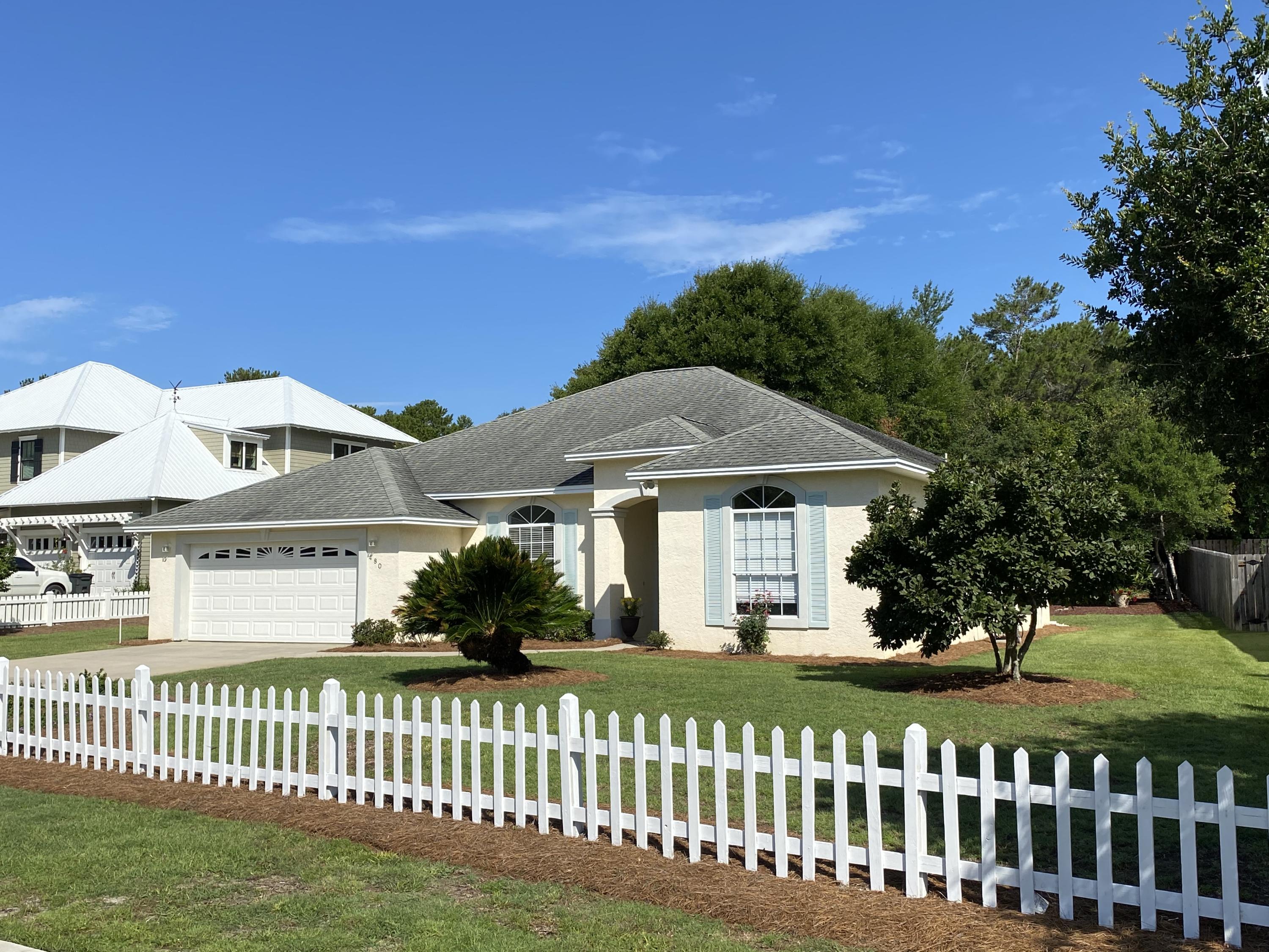Living is easy in this charming one-story residence nestled on an expansive lot in this 30A community.The desirable open floor plan with fireplace and open patio to the back, offers up an ideal setting for year round entertaining and relaxed everyday living.French doors open to an office/nursery off the master suite.Interior just repainted. Room for a pool!Seabreeze Estates offers private dedicated beach access, deeded private locked gate access to the beach shared with Ramsgate and dedicated access to Camp Creek Lake.This is a rental restricted community.