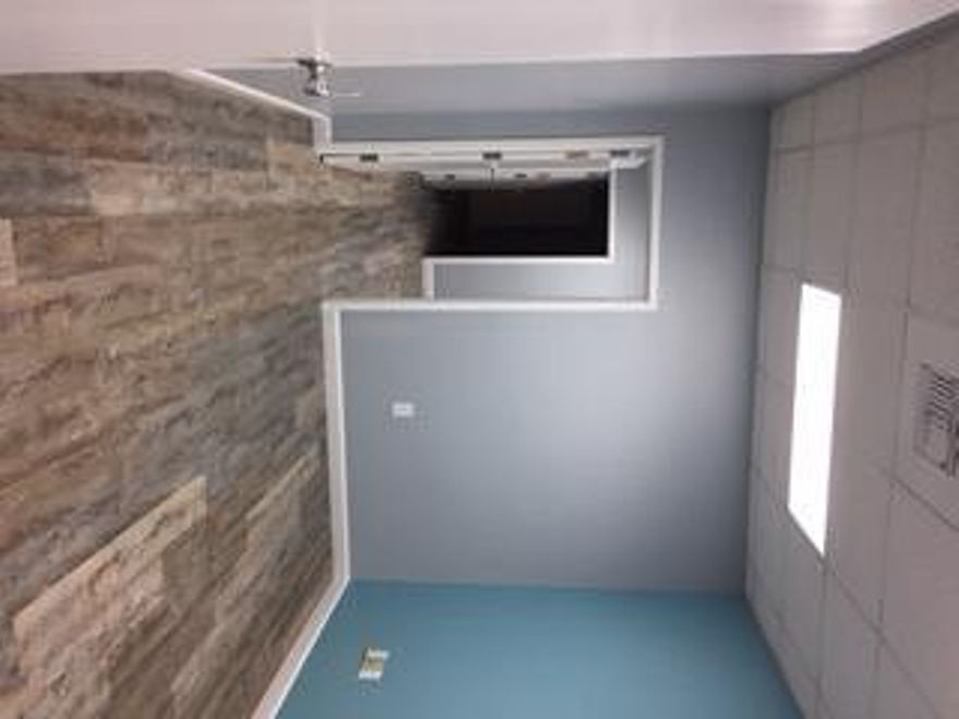 Beautifully finished professional office with all new floors and paint. 2 private office spaces with adjoining office/storage. Shared kitchen and bathroom. All utilities and common area cleaning included.