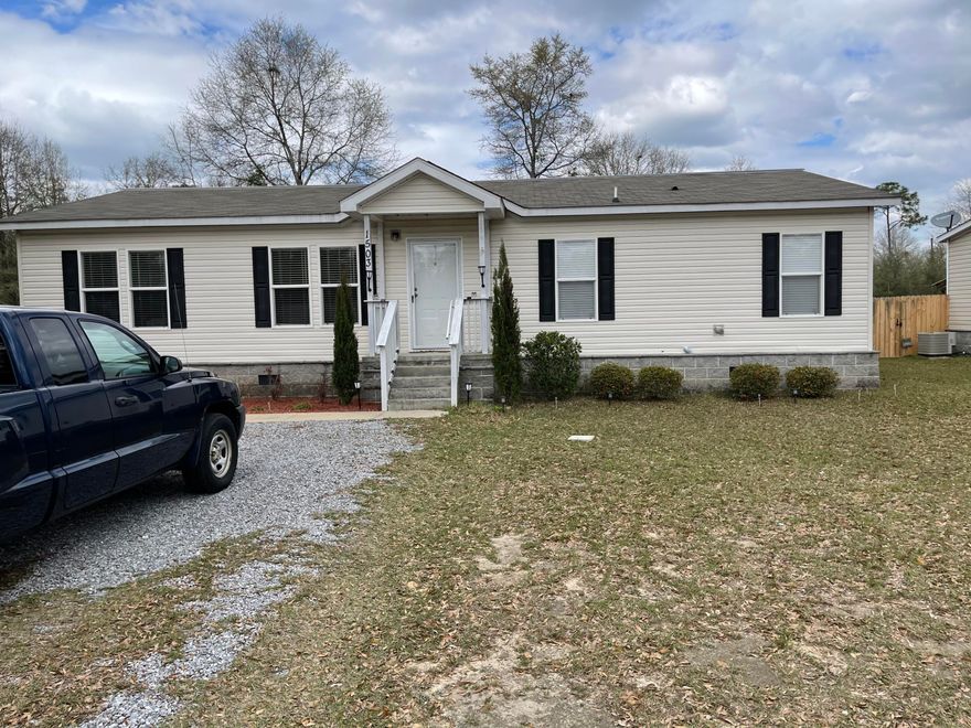 Bring your buyers to see this home in Foxcroft Estates. One of a few that sit on a foundation! Has some upgraded features such as drywall. The 3 bedroom are spacious and plenty of closet space for storage. Has a nice laundry room, screened in porch, firepit, large either fully or partially fenced in yard and so much more. Hot tub is negotiable. All measurements are an estimate. Please measure if it needs to be accurate