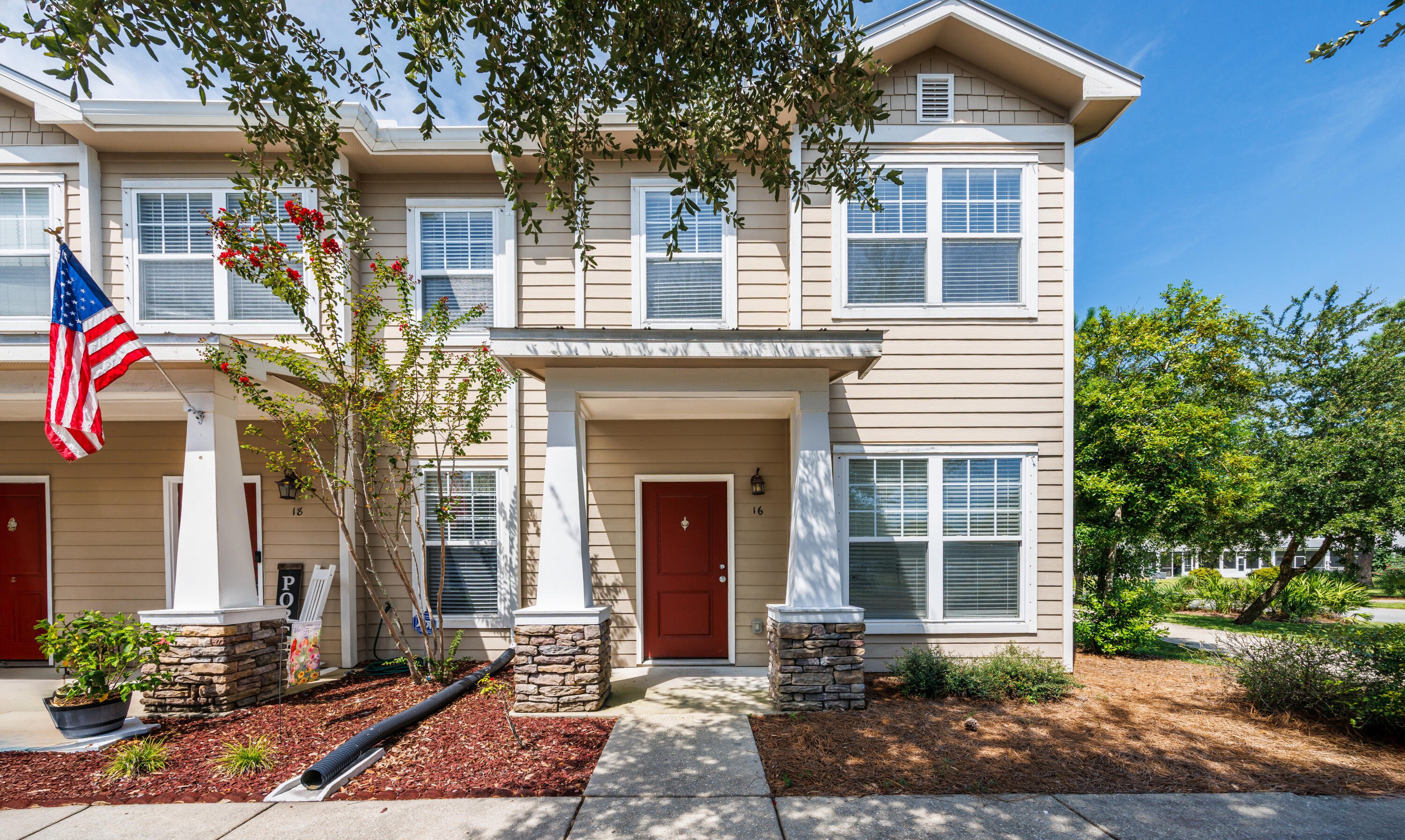 Spacious 3BR + flex room, remodeled end-unit, townhome in a family-friendly Freeport community! With 2 full baths upstairs, a half bath down, and a thoughtful layout, this home offers room to grow. At the entrance, a flex/bonus room provides the perfect space for a home office, homework station, or creative projects giving this home the extra advantage your family needs. The screened porch and covered patio provide ideal spots for relaxing or entertaining. Features include comfortable living with soaring 9' ceilings, LVP flooring, a bright open floor plan, durable tile in the kitchen and granite counters. The exterior features Hardie board siding and a metal roof for lasting durability, while inside, modern updates blend both charm and function. Enjoy everyday living with a screened porch and covered patio, perfect for family gatherings or quiet evenings outdoors. All just steps away from the pool amenities going out the back porch.
The community is designed with families in mind, offering green spaces, a refreshing pool, and a low HOA. Conveniently located near all three Freeport schools, this home also provides easy access to South Walton beaches, shopping, dining, and Hwy 331/98 for work commutes or weekend fun.
This home has everything for all your family needs... space, comfort, and location!
