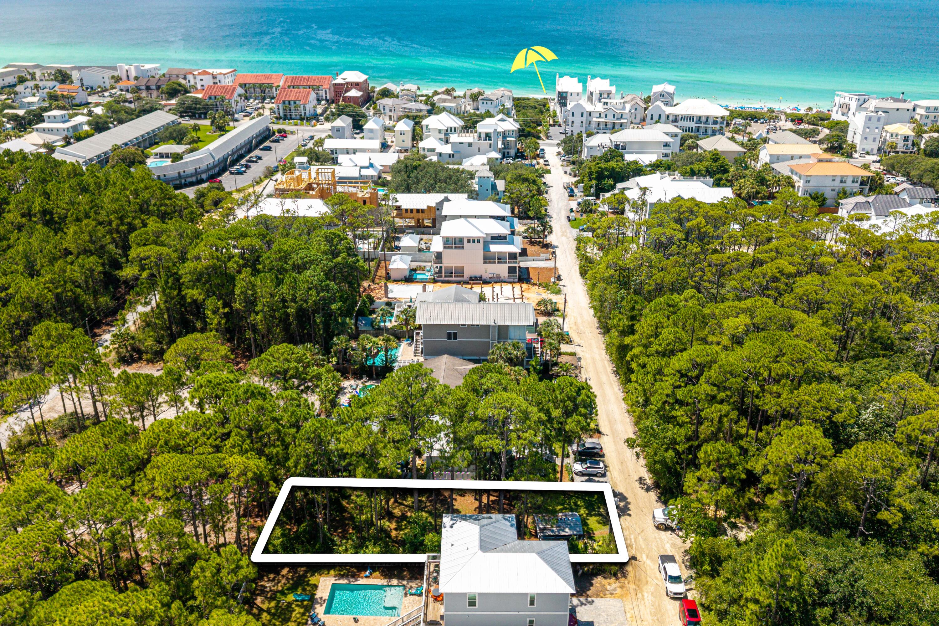 Build your dream home in the highly sought-after community of Seagrove Beach, just off 30A.The lot is situated in Gulf Shore Manor community, only one mile east of the town of Seaside. The beach is a short stroll to the walkover at the end of the road, or take advantage of the expansive regional beach access featuring a ramp, seasonal lifeguards, and restrooms just a one street over on Santa Clara. Gulf Shore Manor boasts four beach access points, presenting an ideal spot for an investment property, a full-time residence, or a second home getaway. This lot is flanked by two established homes, you'll have a clear vision of your future neighborhood, free from uncertainty about adjacent developments. This is only available lot for sale on this street. There is no mandatory HOA but a voluntary property owners association that protects beach use and rights. This street is low density on a dead end making it a tucked away retreat just off 30A.