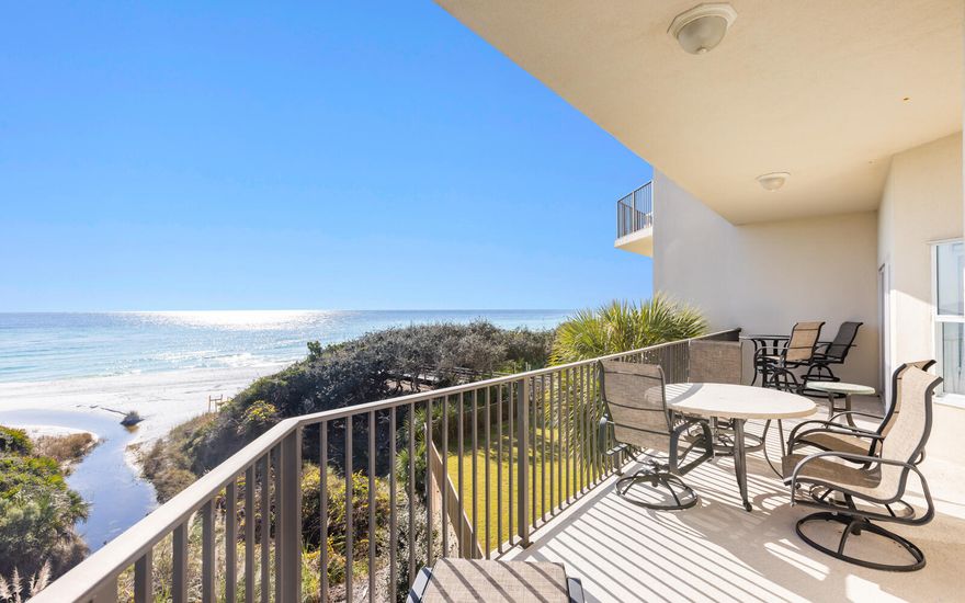 Legacy #201 in Seagrove Beach is gulf front, luxury, coastal living at its best! This beautiful second floor corner condo is perfectly positioned in the gated complex of Legacy. Featuring 4 bedrooms/3 baths and approximately 2290 square feet, this condo offers an open floor plan, spacious rooms, and a large balcony accessible from both the main living and master bedroom. The open concept living offers sweeping gulf views that are magnificent. This bright and updated condo enjoys a flood of natural light, and offers charming updates throughout. In addition to the master suite, this unit has 3 additional guest bedrooms with ample space and storage. This unit is being sold fully furnished and is rental ready. Residents of Legacy enjoy a large gulf front pool, while also delighting in private, deeded beach access.  Located just minutes from the vibrant shopping, dining, and entertainment of not only Seagrove, but also Seaside and WaterColor, this location is a favorite! You are a short bike ride or stroll from so many amazing 30A spots. This condo truly offers a perfect blend of coastal luxury and unparalleled convenience. Enjoy all that 30A offers at Legacy 201! 