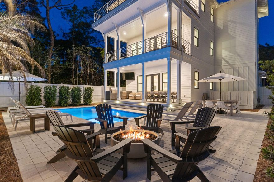 Experience the pinnacle of 30A luxury coastal living with this newly constructed six-bedroom home, featuring an interior expertly crafted by the renowned local firm, Apres Sun, known for their exceptional design work along 30A.  The home is perfectly situated steps to the beach in Seagrove Beach and in close proximity to Seaside. Inside, you'll find high-end hardwood floors, custom tiles, and one-of-a-kind countertops in each bathroom, where Kohler and Delta faucets elevate the space to new heights. The gourmet kitchen is a chef's dream, equipped with Viking appliances--including a pot filler--and a spacious pantry with provisions for a potential wine cellar, complete with a dedicated power line for a wine or beverage cooler.

No detail or expense has been spared in the design, materials and finishes. The home is built high and dry with a retaining wall along the north property line providing peace of mind during stormy weather. The home is wrapped in Henry Bluskin for superior waterproofing, it also boasts soundproofing insulation between floors, ensuring a quiet, serene environment. The standing seam roof provides superior weather protection, while the professional landscaping and outdoor lighting enhance the home's curb appeal, making it equally enchanting by day and night.

At over 4,300 square feet, this expansive six-bedroom, six-and-a-half-bathroom home is one of the largest in the area. The outdoor space is an entertainer's dream, featuring a heated pool and spa, a fire pit, and generous seating areas. The oversized third-floor sun deck and entertainment room with a wet bar are perfect for hosting guests or unwinding in style. The zero-maintenance engineered deck and balcony boards ensure both durability and beauty. Newly completed, this home offers the rare opportunity to be the first to experience its pristine condition and unparalleled luxury.

Just steps from the beach with vendor-rented beach chairs at Santa Clara, and less than 1.25 miles to the vibrant Seaside town for dining, shopping, and cultural experiences, this location is truly unbeatable. With rental income projections of up to $288,000 per year, this property offers incredible potential for investors and second-home buyers alike.

Whether you're seeking a personal retreat or a strong cash flowing investment opportunity, this property promises the ultimate coastal lifestyle. Schedule your exclusive viewing today and envision your future in this perfect 30A luxury getaway.
