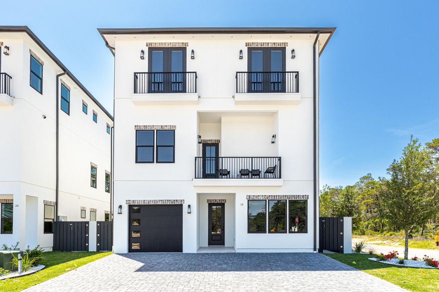 Brand New Construction and Smart Design with a Bit-of-Edge! Just a skip away from beach access and entertainment but with amenities that will beg your crowd to stay home. An impressive rental projection of over $280K annually makes this home a winner for family fun and income production. Enjoy your own sparkling private pool, grilling station, and al fresco dining with a Marvel wine chiller on the first floor.  A guest bedroom with private bath and a double bunk room with another full bath with quick pool access completes first floor appeal.  Main floor appeal includes an expansive living space with a deep balcony. Gather up around the chef's kitchen or spill on over to the comfy living area. This house says bring the crowd on in. The inviting gourmet kitchen for the chef in the