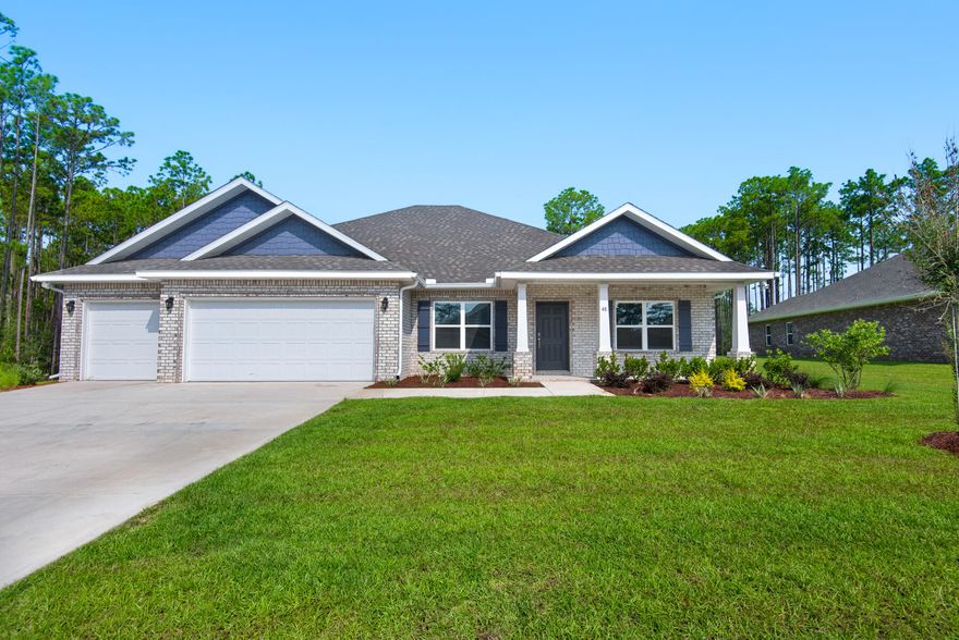 The EDEN model is a dream split floorplan with an open concept. As you walk into your front door, you will see the 4th to on side and a formal dining room to the other.  There is a guest bath conveniently located shortly after you walk in perfect for the great room and kitchen patrons. Your graciously sized kitchen is accompanied by an island open to your great room & breakfast area. This area is perfect for your dinner conversations while cooking or for any holiday get togethers you may have been dreaming of. Your spare rooms are located down a guest hall off the great room. This hall also features their own guest jack and jill bathroom as well as one of your linen closets. Your new owner's suite is located off the opposite side of the house and features two walk in closets.