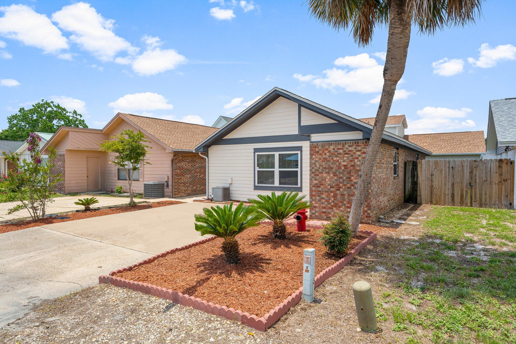 237 Indian Oaks Drive in Destin, Florida is a single-family home with 2 bedrooms and 2 bathrooms. The interior features vaulted ceilings, an open floor plan, a wood-burning fireplace, laminate flooring throughout, ceiling fans, and a master bedroom with an updated en-suite bath. The home includes an as is washer and dryer and central heating and cooling. Outside, there is a fully fenced backyard, an open patio, and driveway parking for two vehicles.***This property is furnished and items are considered as-is*** NO smoking. Pets allowed per homeowner approval. Minimum 600 FICO credit score required in addition to meeting applicant rental criteria.
All applicants are required to complete an application on PetScreening.com regardless of if they own a pet or not. Applicants with an ESA are also required to complete the application. This property is also part of a Homeowners Association and tenants will be required to adhere to certain rules and restrictions. If you have any questions, you may request to view the HOA Covenants prior to application.
** Fees Required once an application is approved include, but may not be limited to: Security Deposit, Non-Refundable Fees (cleaning and rekey), $20 Certified Mail Fee, and Pet Fees (when applicable). ***