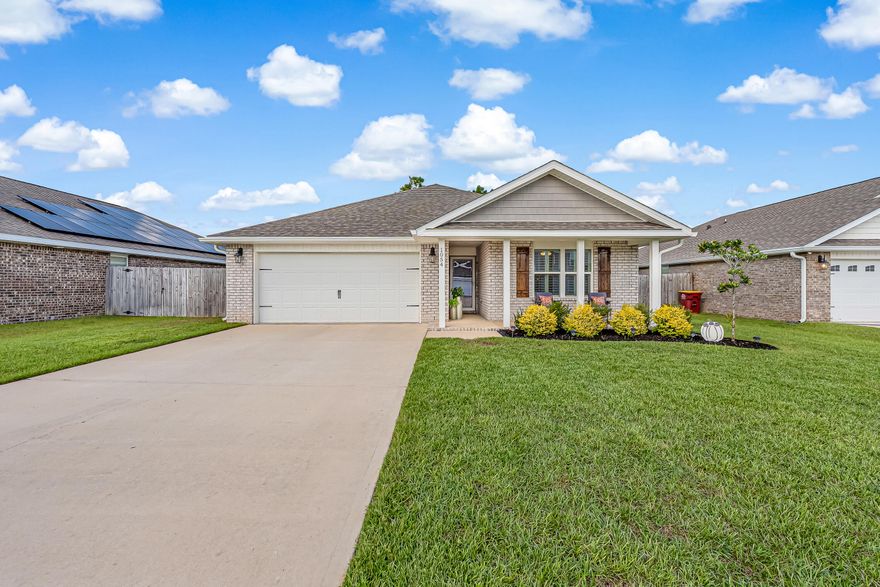 Move-in ready 4BR/2BA home in Redstone Commons. Enjoy an open concept layout with granite countertops, stainless steel appliances, and vinyl plantation shutters throughout. Features include a custom laundry room for a washer/dryer combo, custom pantry and roomy closets, charming front porch, and a screened-in back porch with an extra concrete pad patio, creating a relaxing space to unwind with ease. Community offers pool, dog park, pavilion, and playground. Seller offering up to $10,000 in closing cost assistance! Located about 22 miles from Eglin AFB & 7th Special Forces Group!