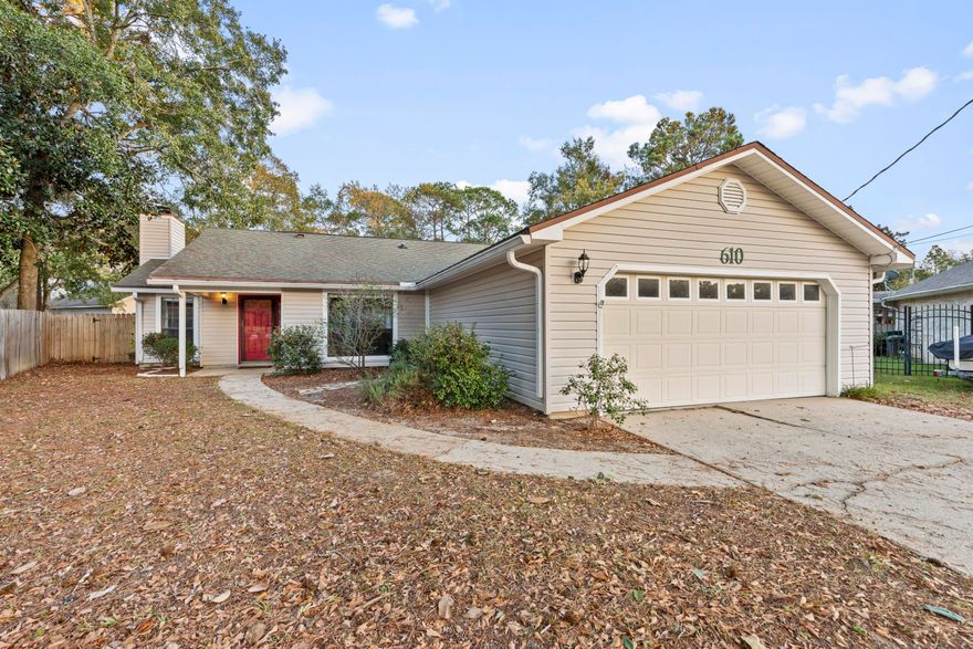 This home is nestled in the tranquil Pinewood Estates subdivision! Well-maintained 3 Bedroom, 2 Bath home boasts a spacious living room with soaring cathedral ceilings and a cozy wood-burning fireplace. Just installed LVP flooring and freshly painted throughout. The kitchen's convenient layout ensures efficient workflow, making it easy to move around and access with stainless appliances, granite counter tops, dark cabinets and a generous pantry keeping everything well organized. There is even a cozy breakfast nook for all your get togethers. Step into your master suite, private sanctuary with a walk in closet. In the master bathroom, the double corner vanity provides ample space for your favorite toiletries, while the bath area invites you to indulge in a luxurious soak. When it's time to refresh is a tub/shower combo that will provide an invigorating start to your day. A linen closet keeps towels and essentials neatly organized, ensuring a clutter-free and relaxing experience. Two additional bedrooms, both equipped with walk-in closets, provide ample space for family or guests to rest and recharge. A full bath conveniently serves these bedrooms, ensuring everyone has access to the amenities they need. Step outside into the sprawling backyard, an oasis of possibilities with ample space to add a sparkling pool. There is an open patio for entertaining with access to a manual covered lanai. Located within walking distance of Shirk's Bayou, this home offers the perfect blend of suburban tranquility and waterfront access. Enjoy leisurely strolls along the serene bayou, cast a line for a relaxing fishing excursion, or simply immerse yourself in the breathtaking natural beauty that surrounds you.
HVAC and HWH 2023. New irrigation system with 28 new sprinkler heads with pump/timer brand new. New disposal with warranty. Walking distance to shirks bayou includes neighborhood boat launch with in walking distance. NO HOA!!