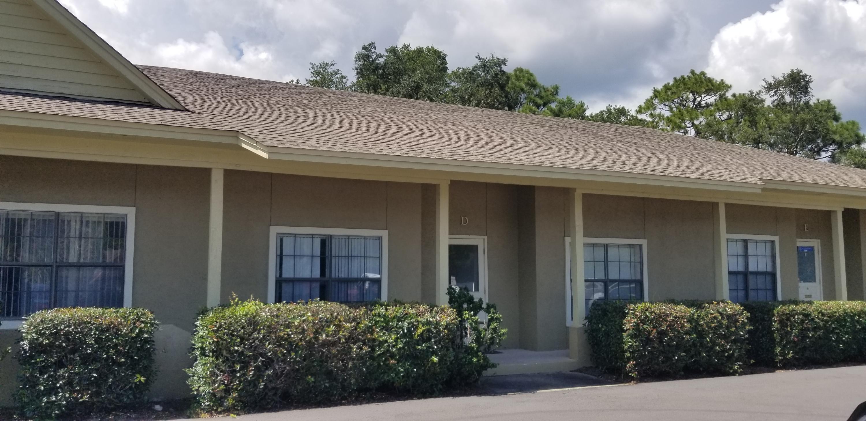 Office near Eglin Air Force Base and County Courthouse. Unit has 5 offices, reception and waiting area, break room, and 2 restrooms. Front and rear entrance. Monthly CAM is $95.00.