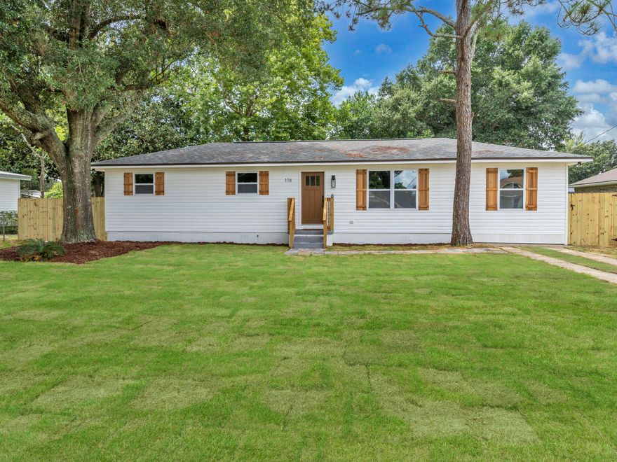 This completely renovated 1,280 sq ft, 3 bedroom, 2 bath home is brimming with charm and modern upgrades from the moment you step inside. Every detail has been refreshed, including new luxury vinyl plank flooring, fresh interior and exterior siding, updated lighting and fixtures, and stunning finishes throughout.The bright, open kitchen features solid wood soft-close cabinets, quartz countertops, stainless steel appliances, a subway tile backsplash, and an oversized stainless steel sink overlooking the spacious backyard. The master suite offers a private, spa-like retreat with a brand-new shower insert, heirloom double vanity, updated fixtures, and modern finishes. The second bath is equally impressive with a new tub, flooring, vanity, and lighting. Major system upgrades provide peace of mind, including a brand new roof (2025), new vinyl siding, new windows, new exterior doors and shutters, new deck, new electrical panels with a full home rewire (2025), new hot water heater (2025), new HVAC system and ductwork (2025), and new insulation (2025).

Two large storage sheds on concrete foundations offer plenty of space for tools, equipment, or recreational gear. With no rental restrictions, short-term rentals are allowed, making this a versatile investment or personal residence.

Perfectly located in the heart of Fort Walton Beach, this home is just 6 miles from Hurlburt Field, 1.5 miles from the white sand beaches of Okaloosa Island, and less than a mile from the shops, dining, and entertainment of Downtown Fort Walton Beach. Move right in and enjoy a worry-free, coastal lifestyle.