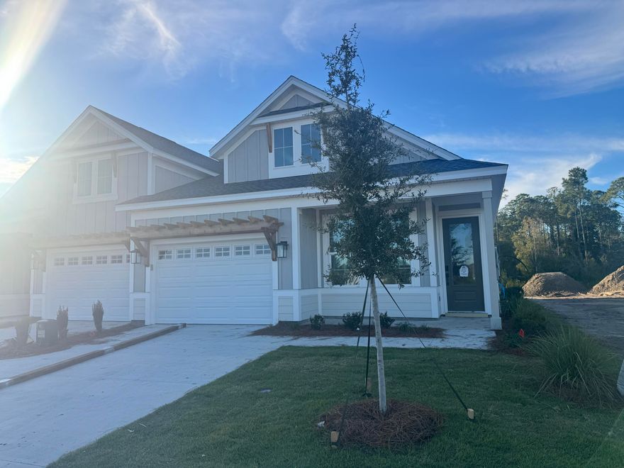 **Seller closing cost incentive for this Market Home**This beautifully designed 2-bedroom, 2-bath paired patio villa with a 1.5-car garage offers low-maintenance, single-level living with modern finishes and an open layout. The Lucas floor plan flows from the foyer into the kitchen, dining, and family room, leading to the covered rear patio with a serene waterview.The upgraded kitchen enhances everyday living with quartz countertops, under-cabinet lighting, a farmhouse sink, soft-close cabinetry and a striking herringbone mosaic tile backsplash. The conveniently located pantry along with an upgraded stainless steel appliance package including a 30inch gas 5-burner cooktop, a vented canopy hood, and a separate built-in 30inch microwave/oven combination, complete the space. The owner's suite includes a spacious bedroom, large walk-in closet, and a private bath with a tiled walk-in shower enhanced with European frameless glass doors, quartz countertop, and raised-height vanities. A secondary bedroom and full bath near the front of the home are ideal for guests or a home office.

Additional highlights include 10' ceilings, 8' doors, luxury vinyl plank flooring, a SmartCode touchscreen entry, and an installed Smart Home package with white glove service. Energy-efficient features include impact-rated windows, LED lighting, and a tankless gas water heater. A family foyer/drop zone and welcoming front porch add everyday convenience.

Estimated completion: January 2026.
Designer selections are available in the Documents tab.

Enjoy effortless living with HOA-covered lawn care and exterior upkeep, plus access to Watersound Origins amenitiesincluding the Origins Golf Course, resort-style pool, sports courts, nature paths, and more.
