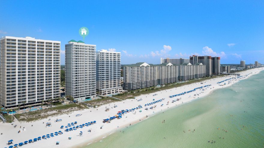 Amazing Gulf views with unobstructed sunrises and sunsets from the oversized balcony of this well maintained PENTHOUSE level 4 bedroom/4 bath condo in Ocean Ritz!  With $93k in rentals for 2023 and $78k in 2024, this unit has proven historical income that you can depend on from day one!  This unit features RARE 10' ceilings and 8' doors that lower floor units don't offer, along with TWO Gulf Front Master bedrooms, all leading out to the huge covered balcony!  The unit also has a deeded/assigned garage parking space.  Ocean Ritz is a low density building just minutes from Pier Park and a short drive to Scenic 30a, this unit would make a great second home or rental property that the family can enjoy while generating strong income to offset expenses!  Schedule your showing today!