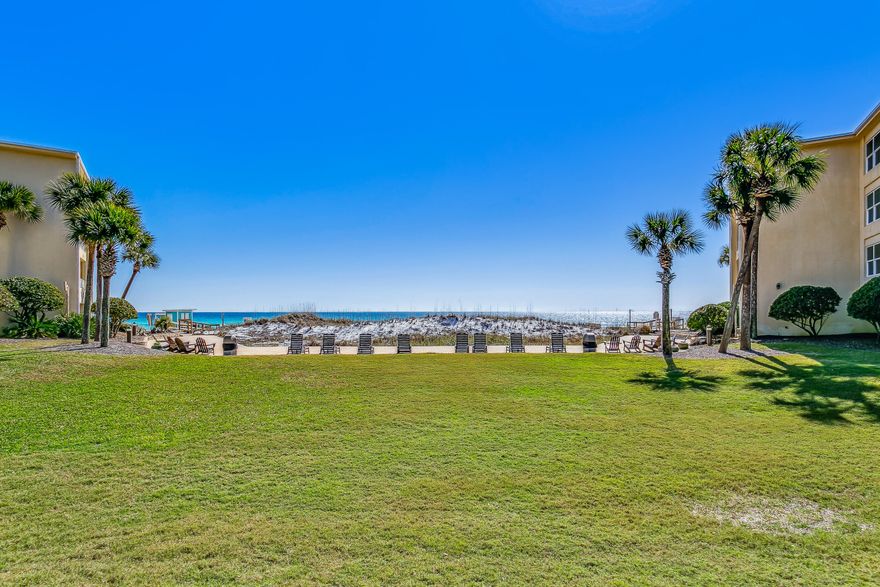 Gulf front Complex! This 2 bedroom/2 bath newly renovated unit is located in the heart of Destin walking distance to The Track, Big Kahunas Water Park and many popular restaurants. You will love the brand new kitchen with soft close cabinets, quartz countertops, new stainless appliances and ship lap. The bathrooms have new tiled showers and shiplap. Sit on the balcony to start your day with coffee and enjoy your view of the beautiful Gulf of Mexico with blue/green water and white sandy beach. Silver Dunes has 100' of private beach, a large pool (heated in winter), tennis courts, shuffle board, arcade room, fitness room, and a courtyard with grills to relax and cook your favorite meal at the end of your relaxing day at the beach