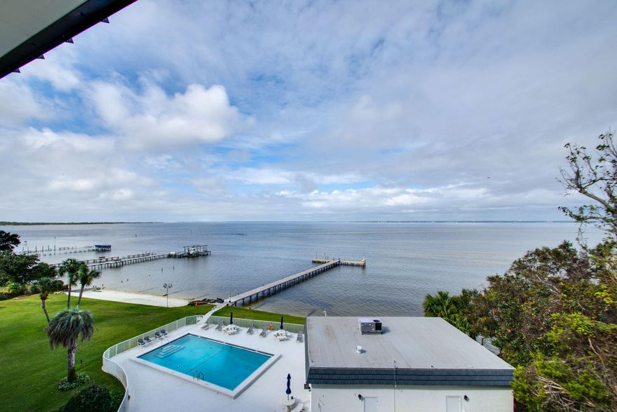 BAYFRONT, 6th floor, corner unit. Enjoy gorgeous sunsets. This beautiful condo was completely renovated in May of 2018, new flooring, new stainless steel appliances, new HVAC, new hot water heater. Private balcony overlooking, community Bay-front pool, with club house and tennis courts just minutes from beaches, restaurants, shopping and entertainment. Dock, benches, fish cleaning station and private sandy beach. On-site storage for kayaks and paddle boards. Easy living with on site maintenance staff. Would make a perfect low maintenance home.and is a must see.