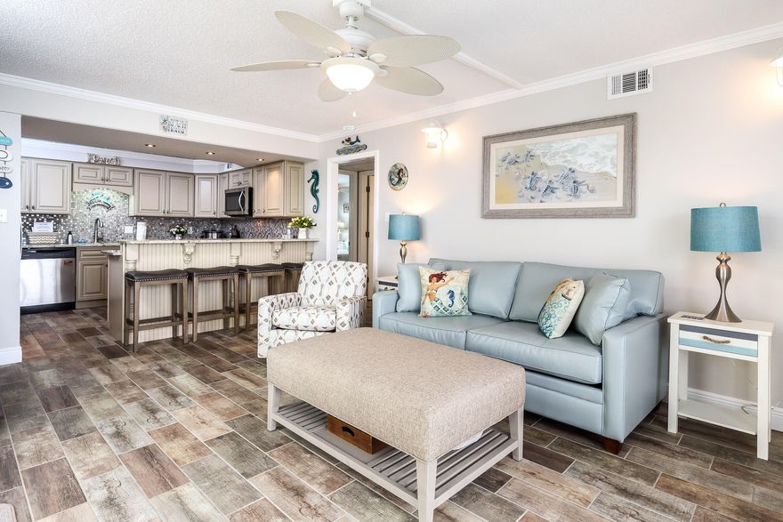 One of the best values for a beautiful, updated 2/2 plus bunk bed area ground floor unit on Okaloosa Island! Check out the beautiful attention to detail in style and decorating, as well as the extensive list of improvements. From a new HVAC, new hot water heater, new windows and doors, the list goes on! Enjoy sunsets from your private balcony with added space on the ground floor end unit, with the beach steps away! Year over year income totaled over $65k, with owner use. Current management company willing to stay on to keep fluid rentals if interested, please see attached documents for upgrades and rental information. This unit also comes with a large 5' x 10' owners closet for your convenience. Make an appointment to see this condo today to make these beautiful Florida sunsets yours!